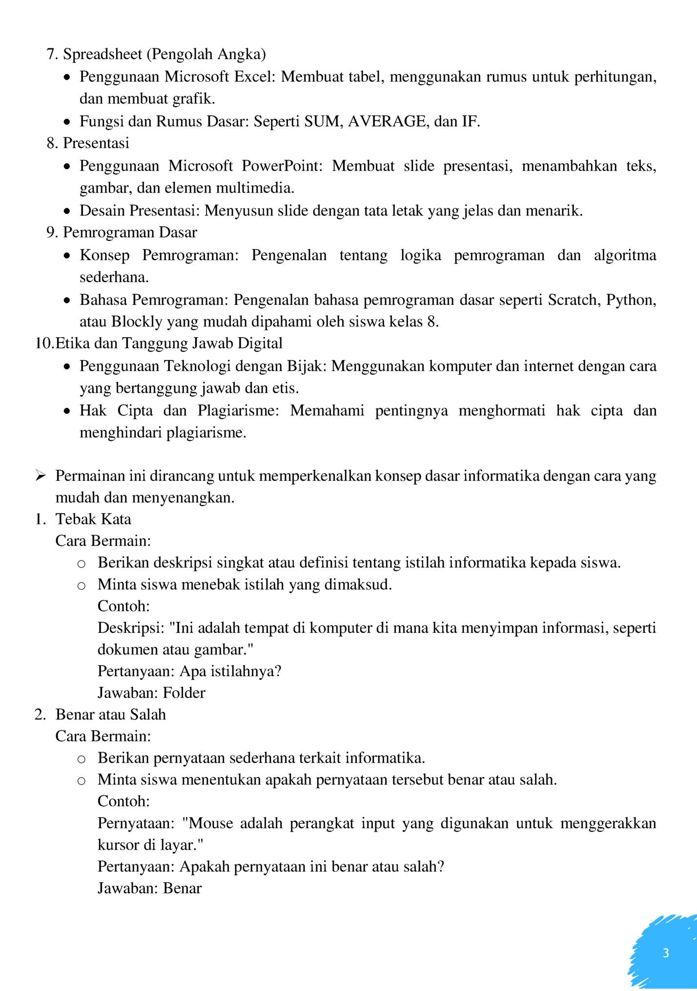 7. Spreadsheet (Pengolah Angka)