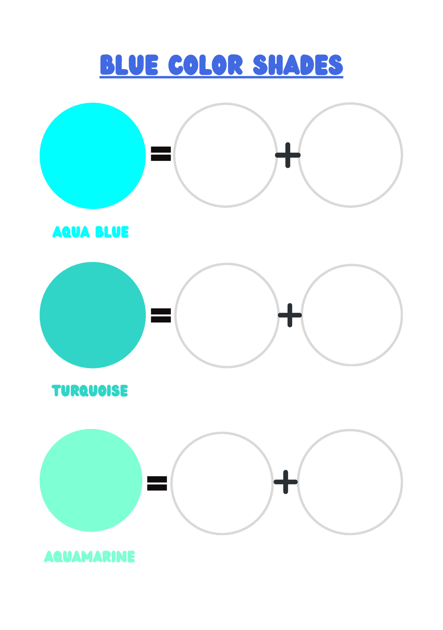 BLUE COLOR SHADES