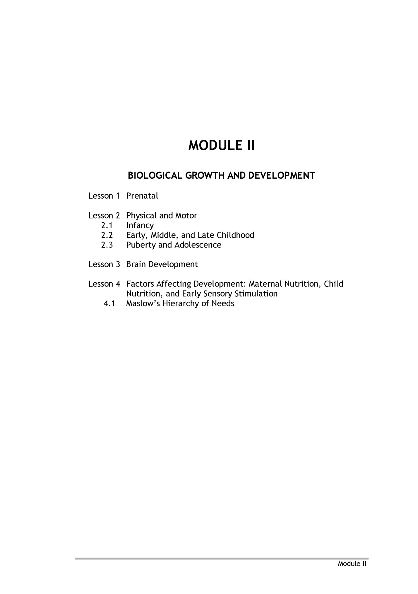 MODULE II