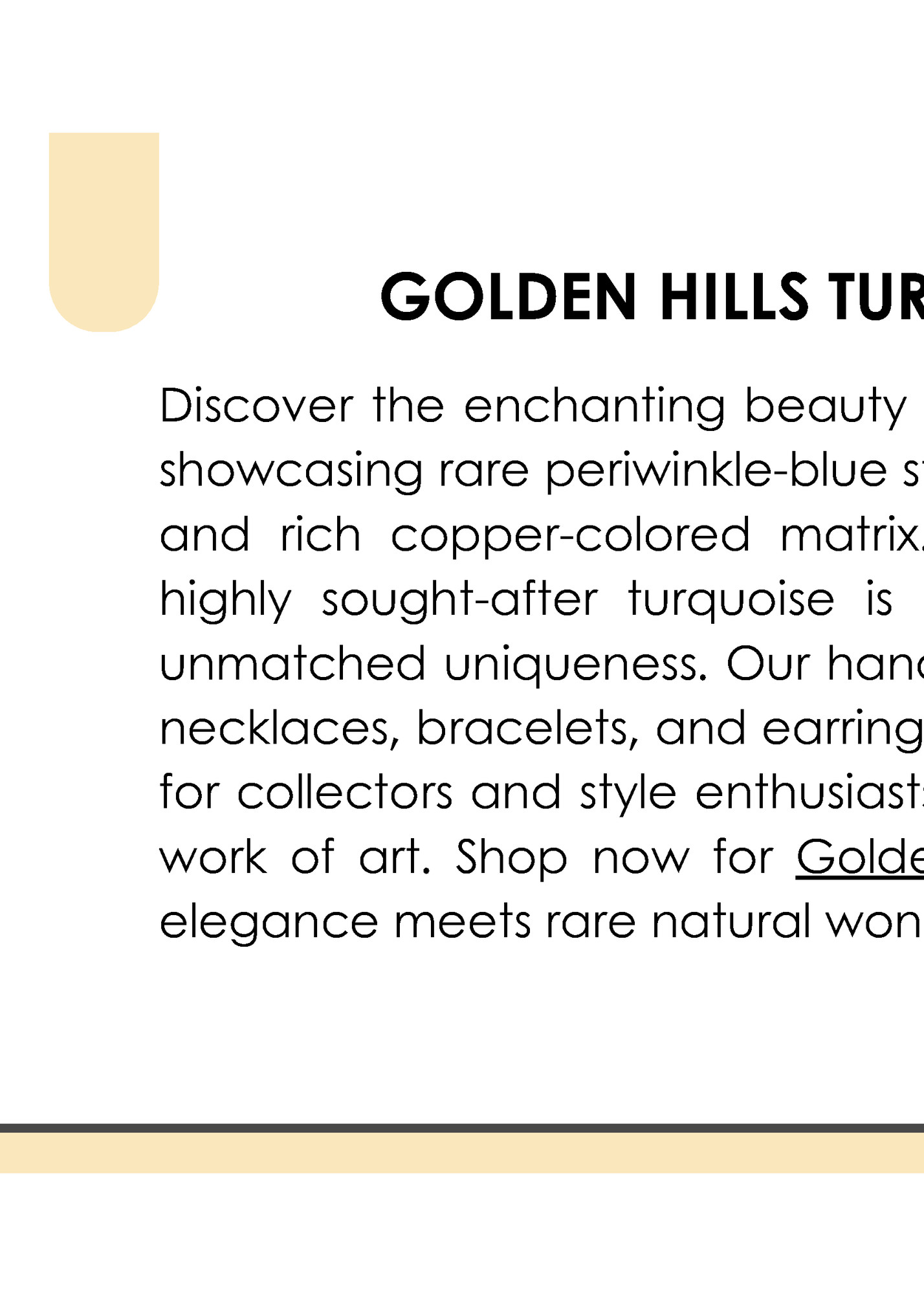 GOLDEN HILLS TURQUOISE JEWELRY