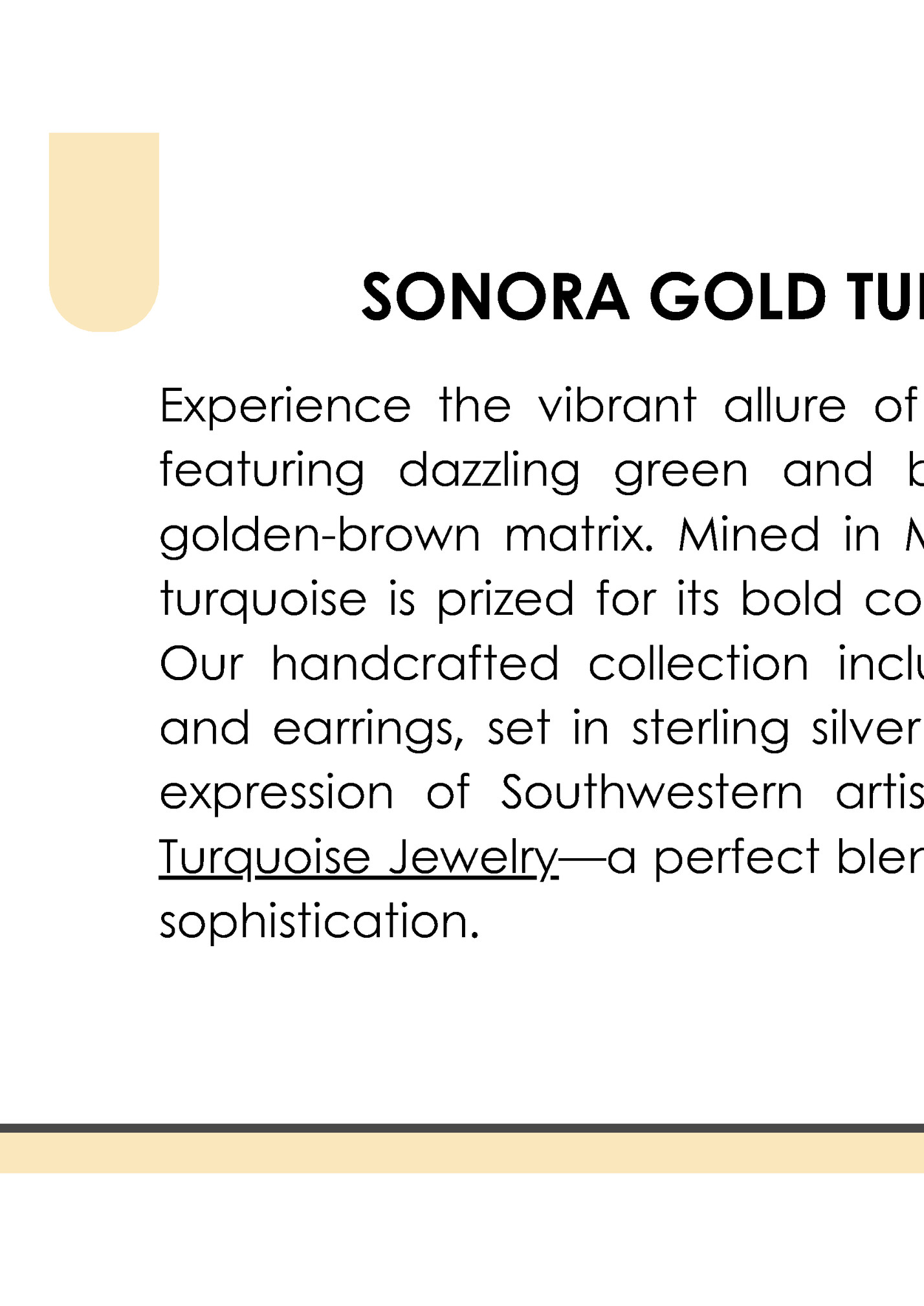 SONORA GOLD TURQUOISE JEWELRY