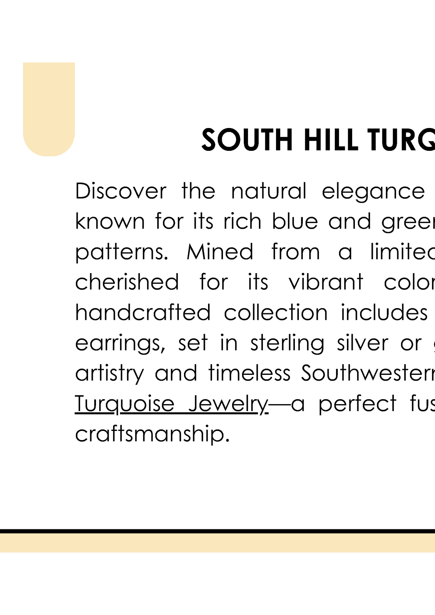 SOUTH HILL TURQUOISE JEWELRY
