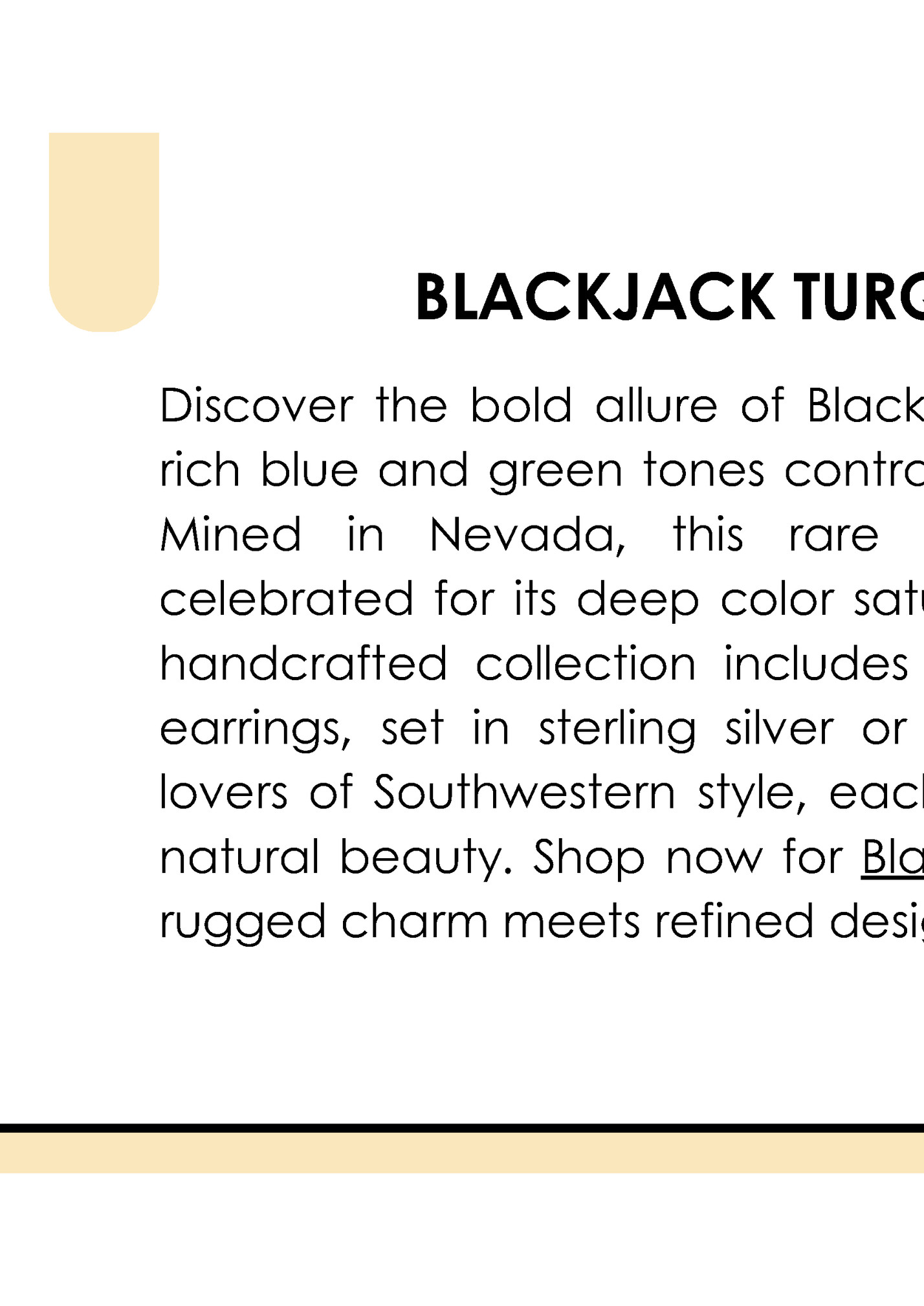 BLACKJACK TURQUOISE JEWELRY
