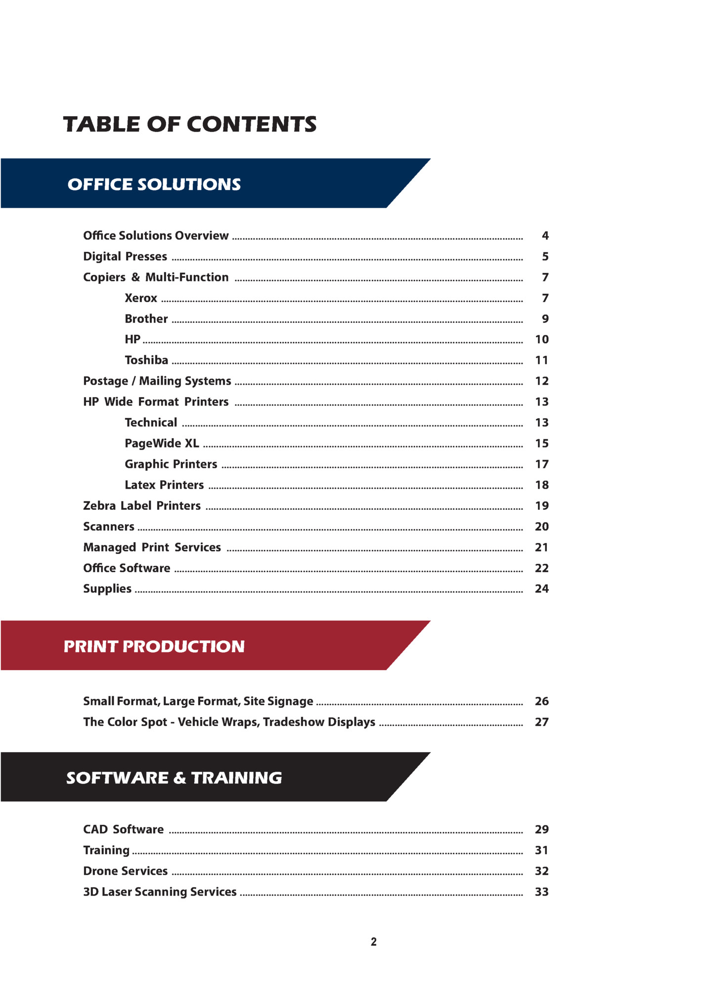 TABLE OF CONTENTS