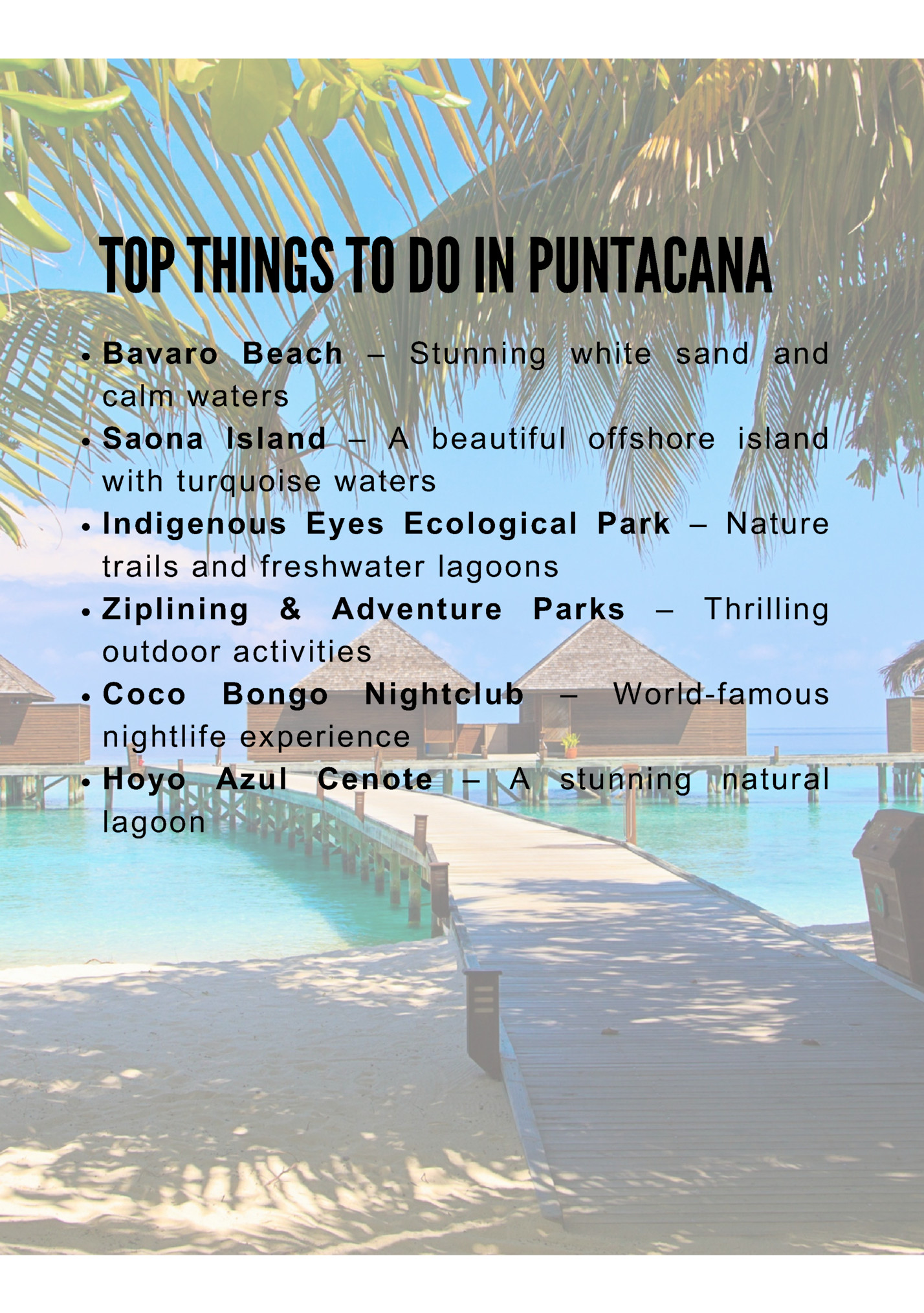 TOP THINGS TO DO IN PUNTACANA