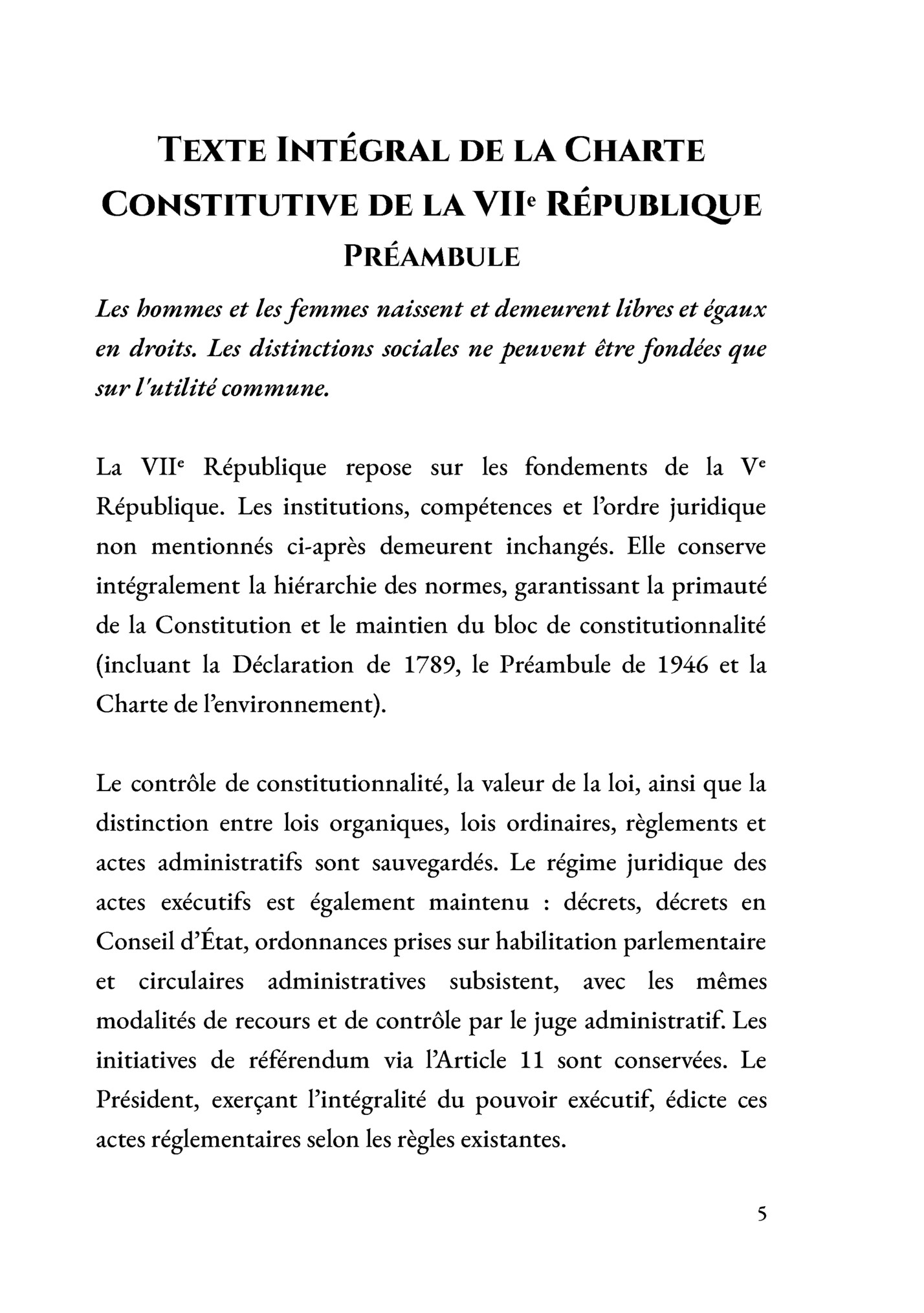 Texte Intégral de la Charte