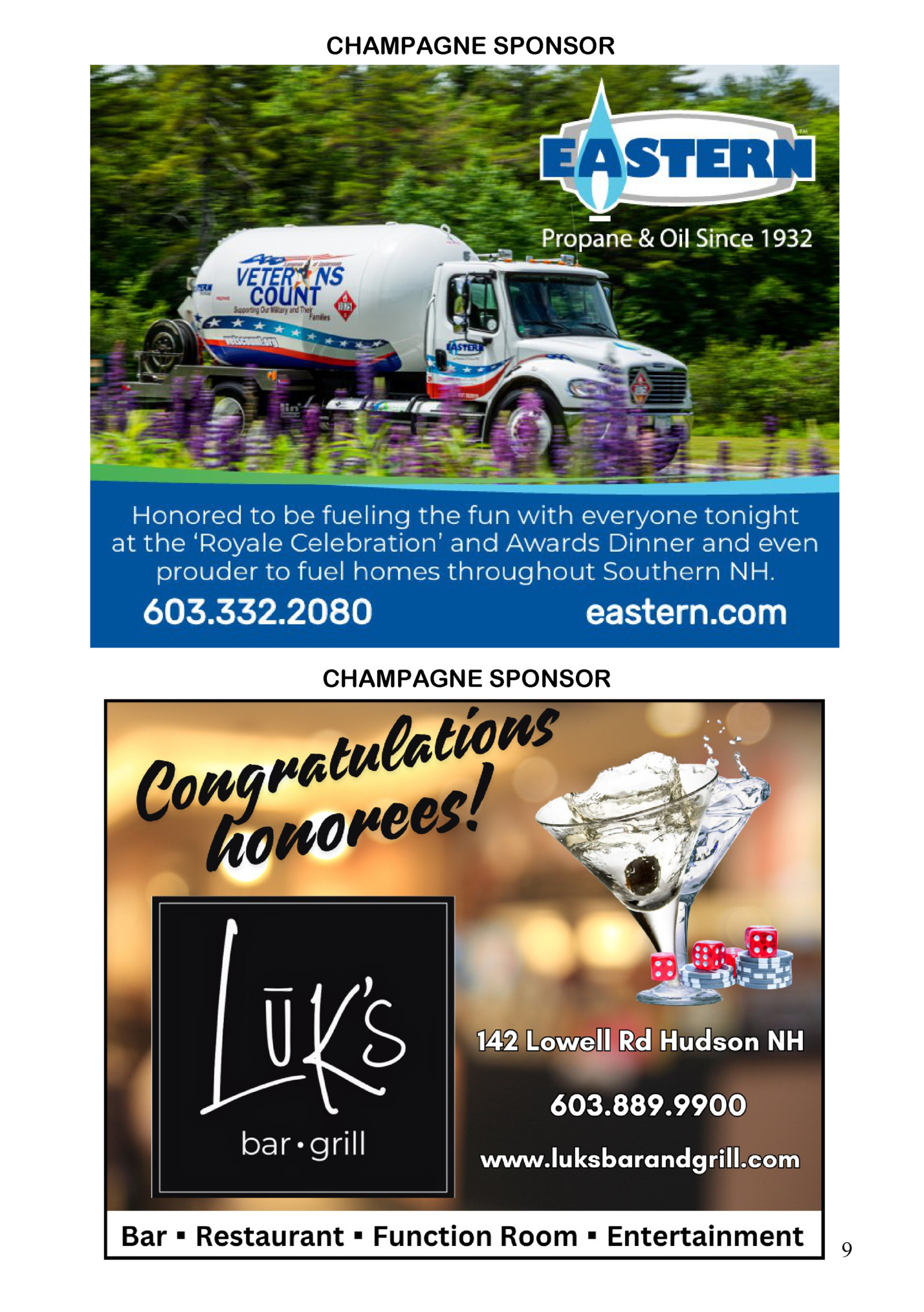 CHAMPAGNE SPONSOR