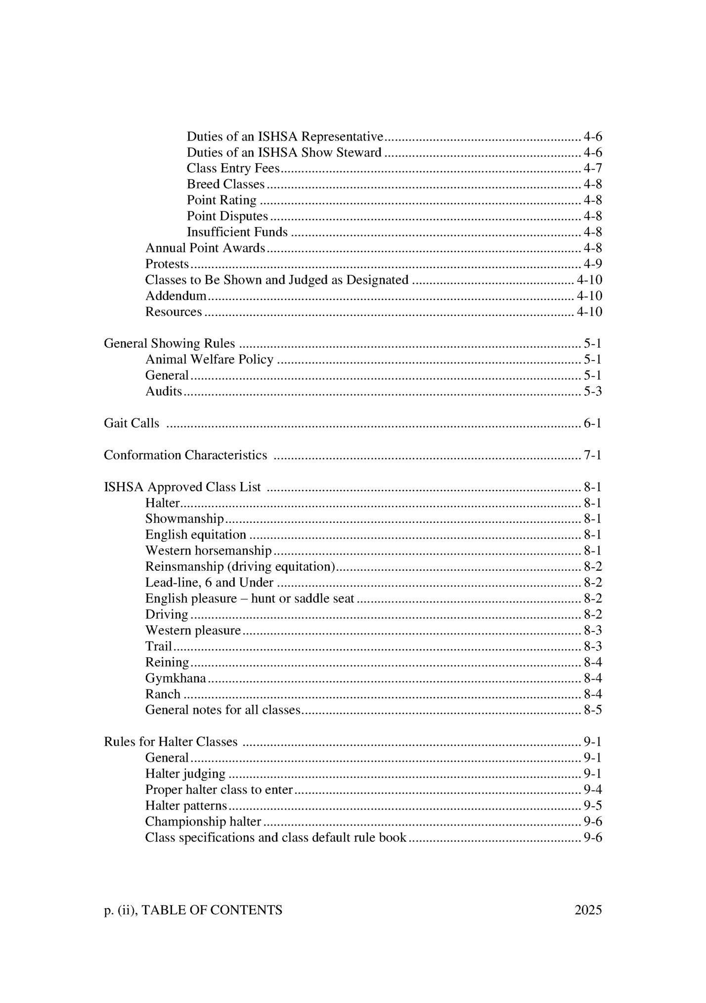 Duties of an ISHSA Representative ......................................................... 4-6