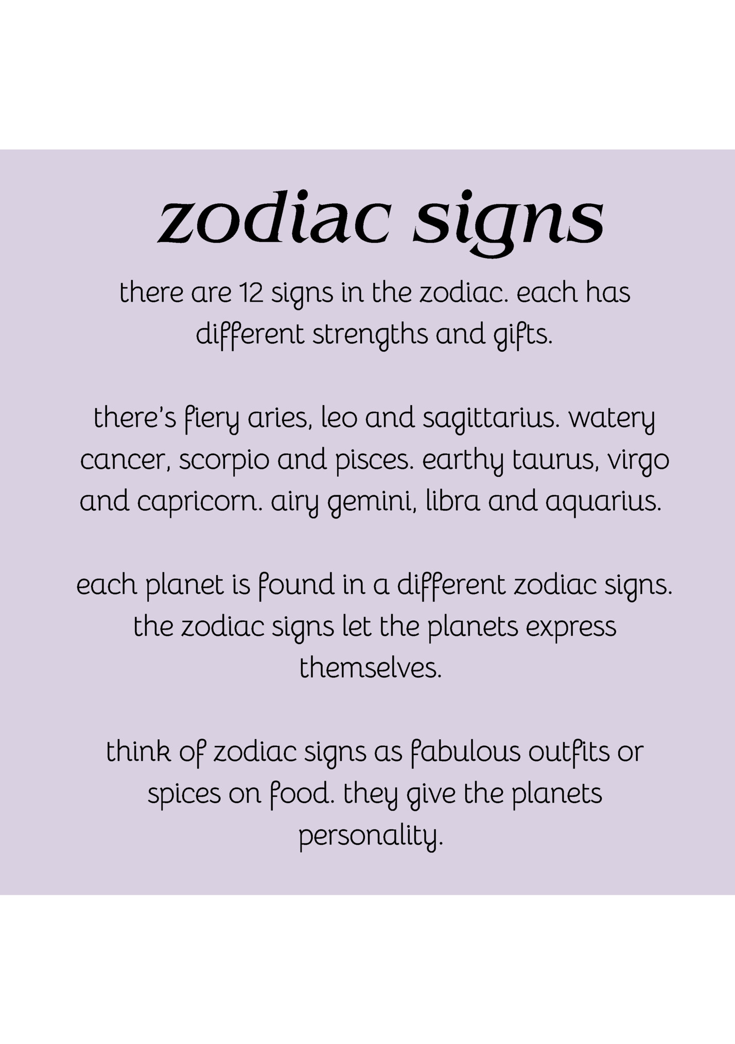 zodiac signs