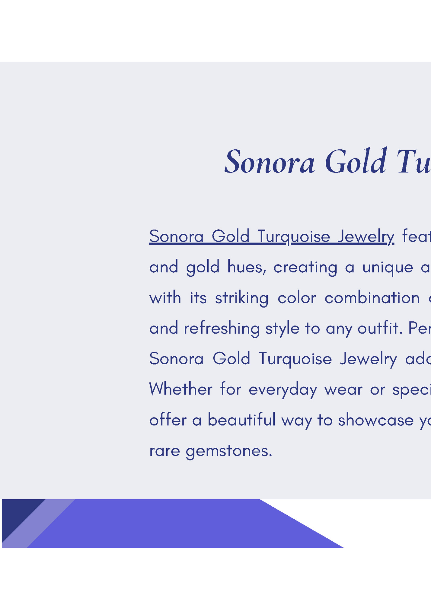 Sonora Gold Turquoise Jewelry