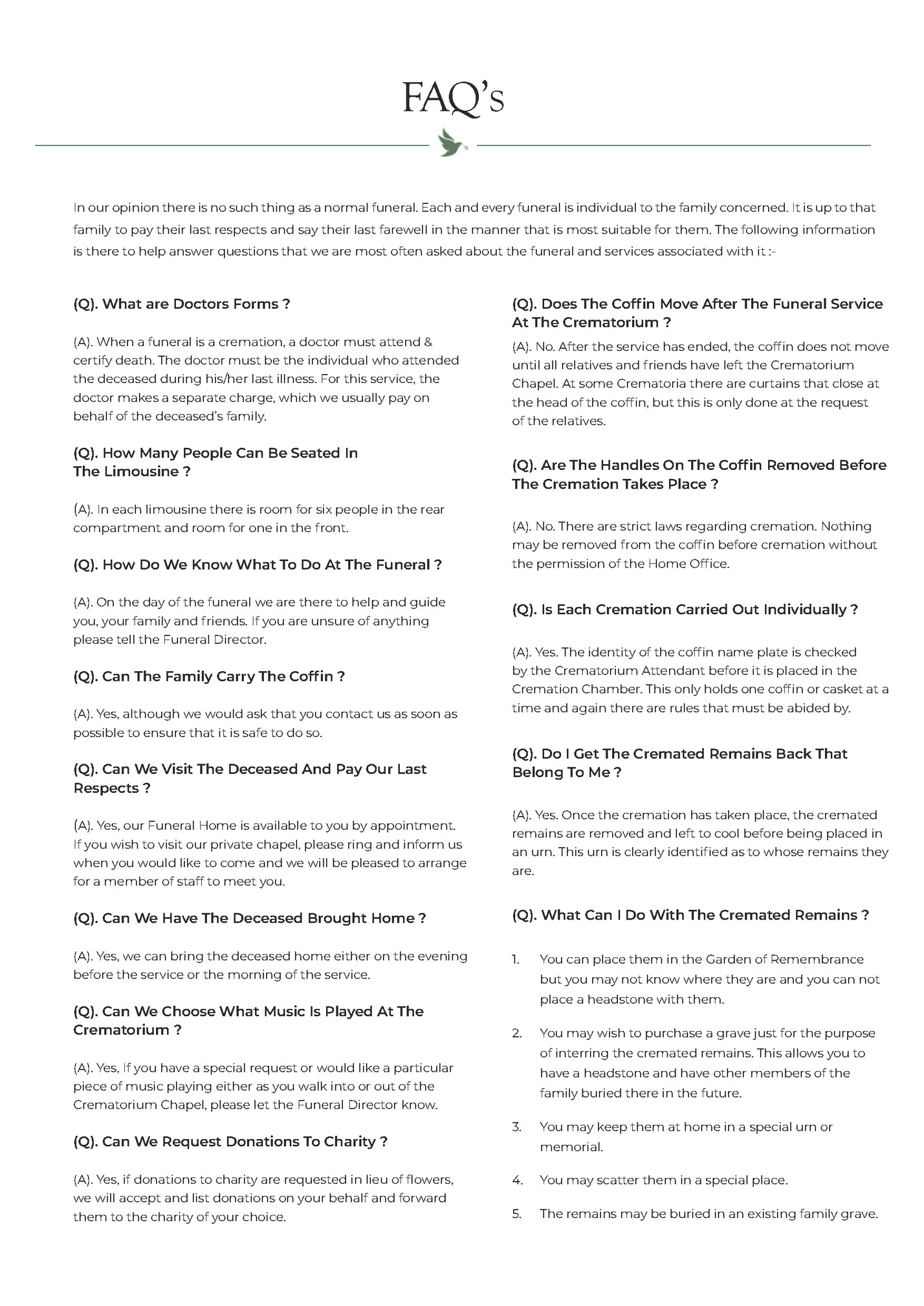 FAQ’s