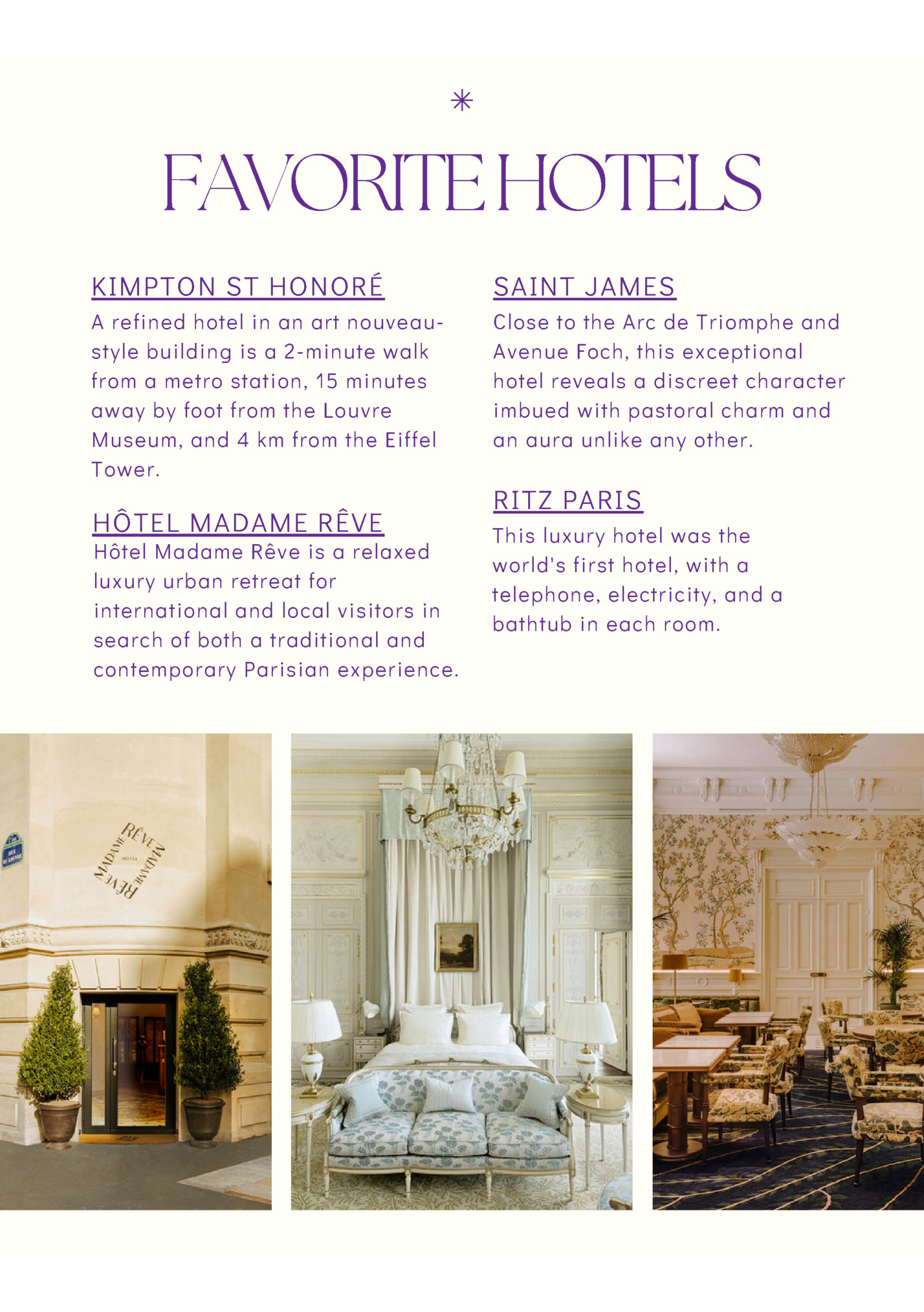 FAVORITE HOTELS
