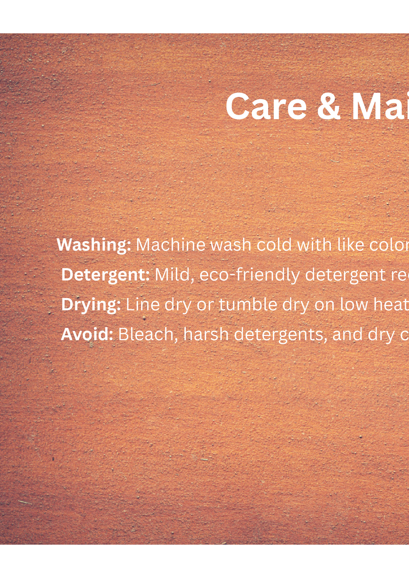 Care & Maintenance