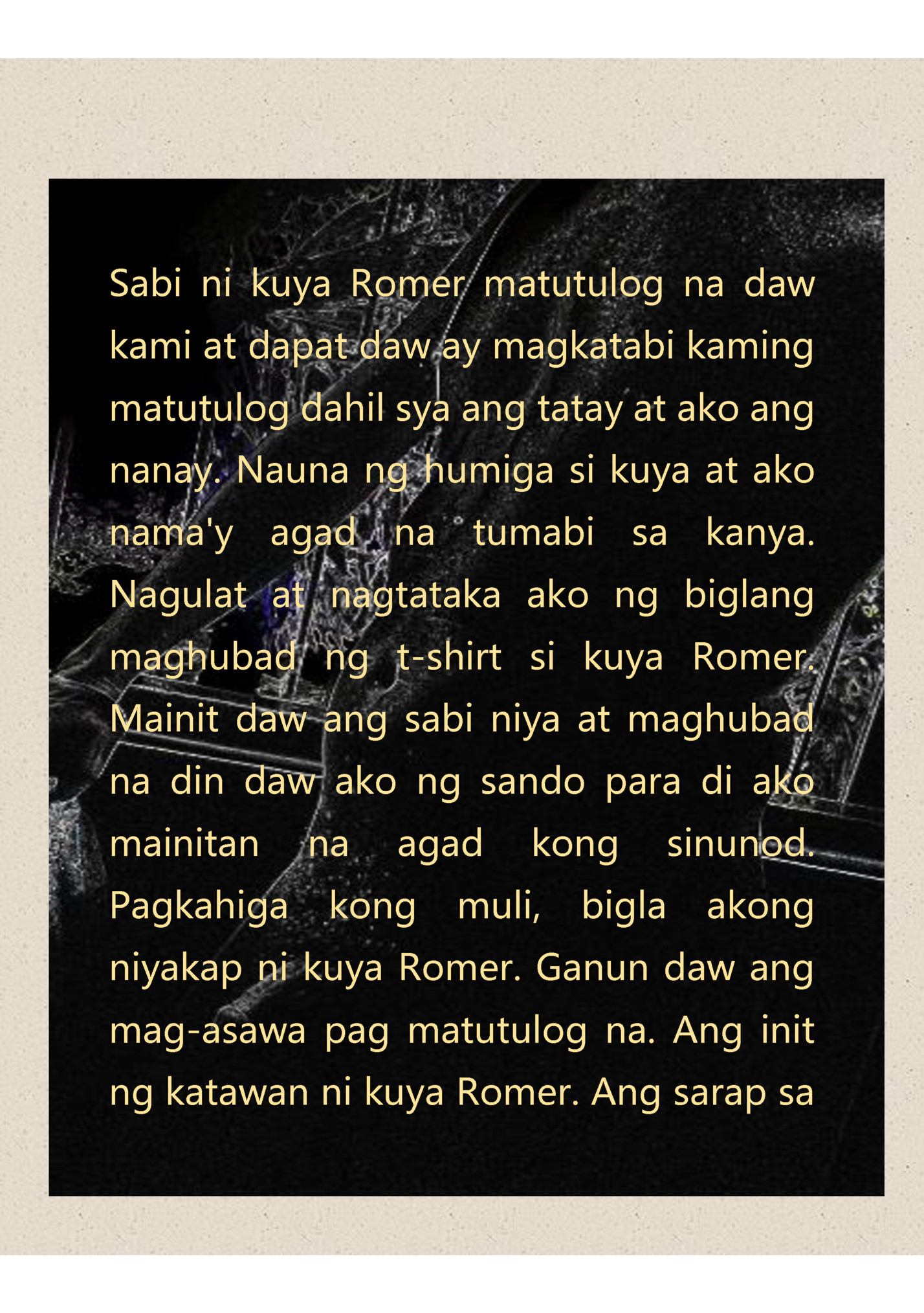 Sabi ni kuya Romer matutulog na daw