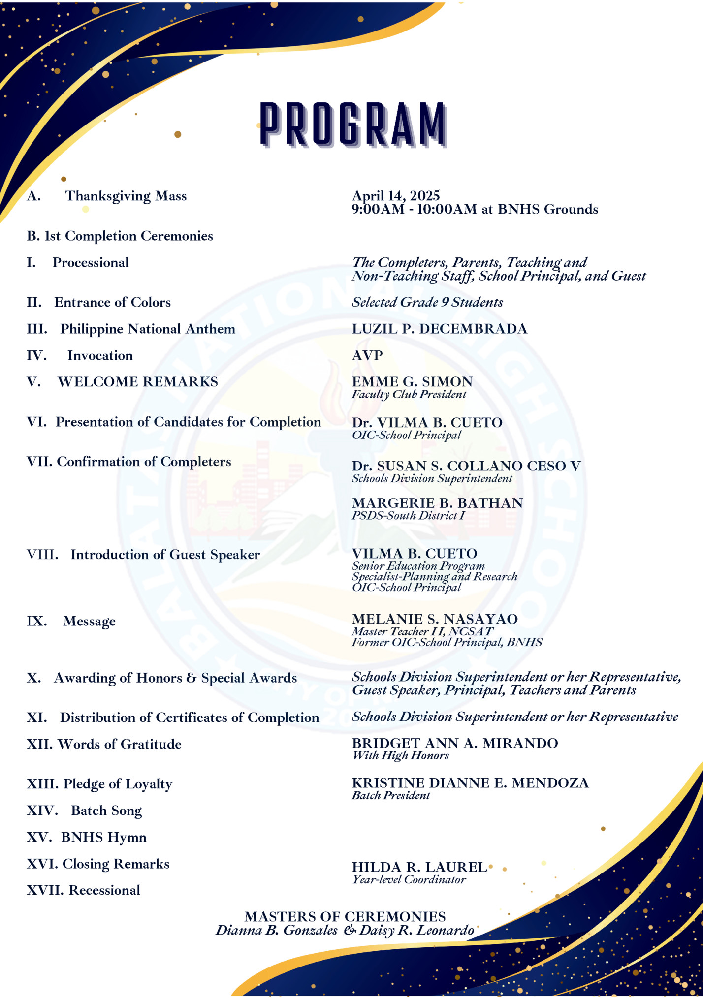 PROGRAM