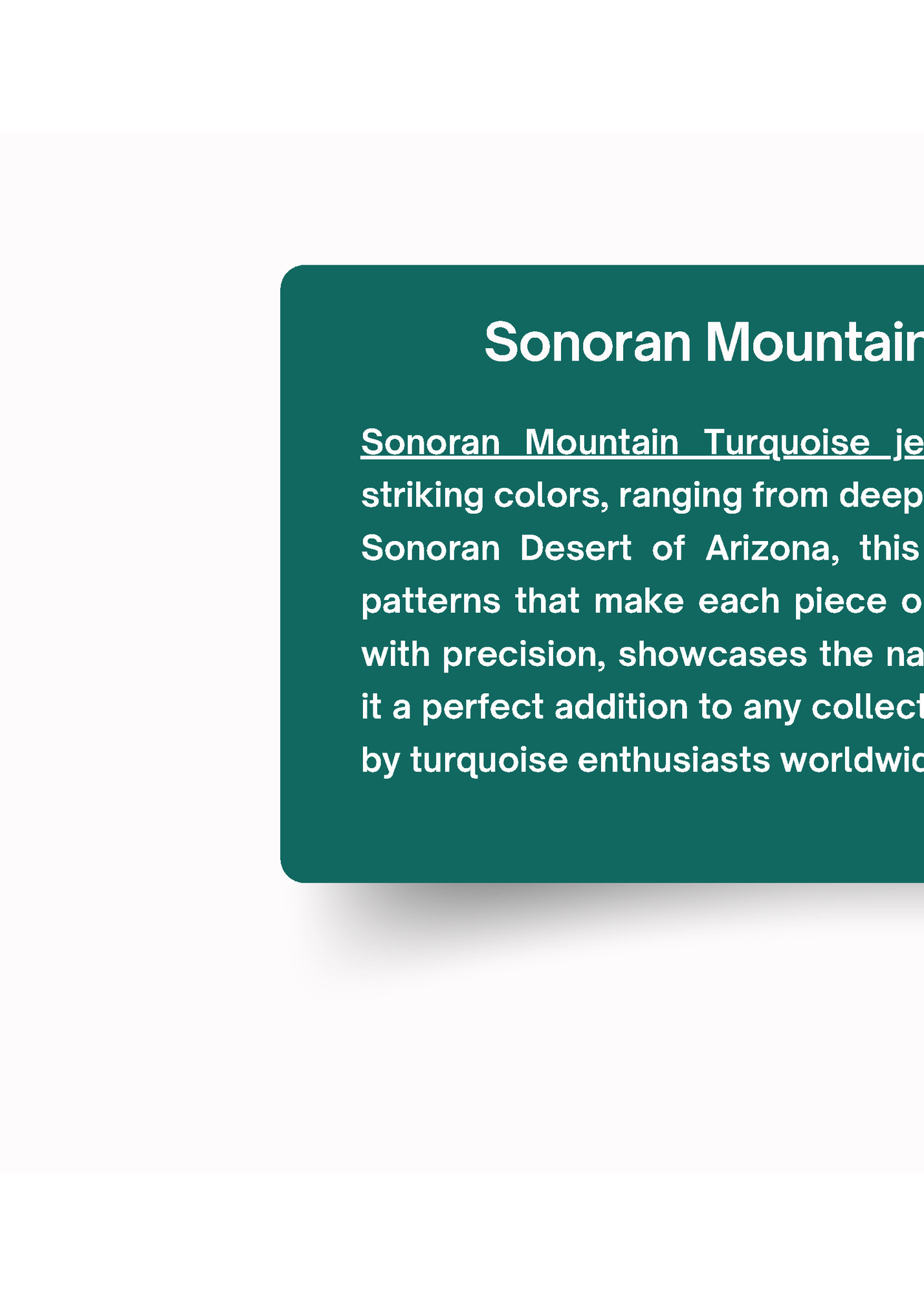 Sonoran Mountain Turquoise Jewelry