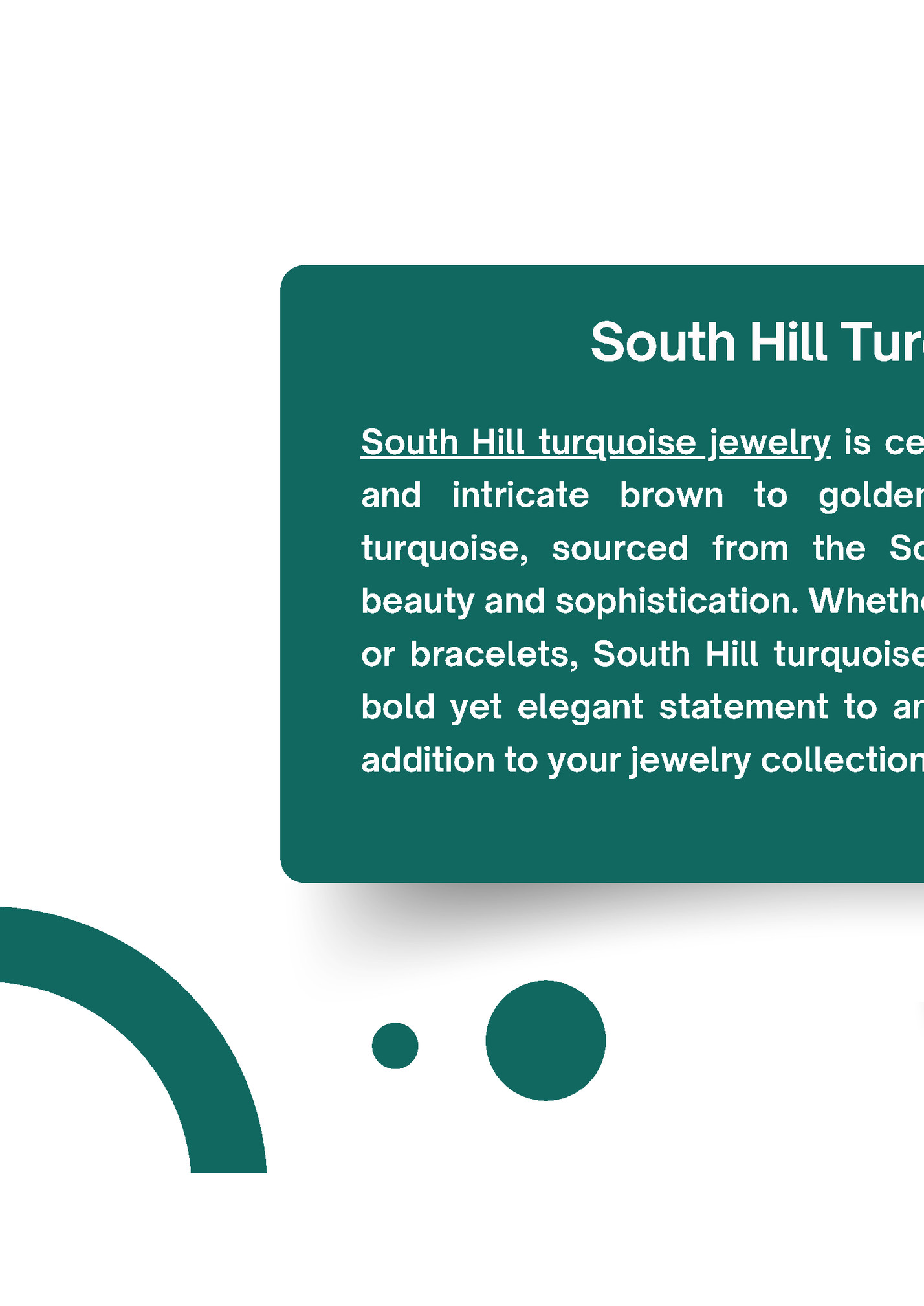 South Hill Turquoise Jewelry