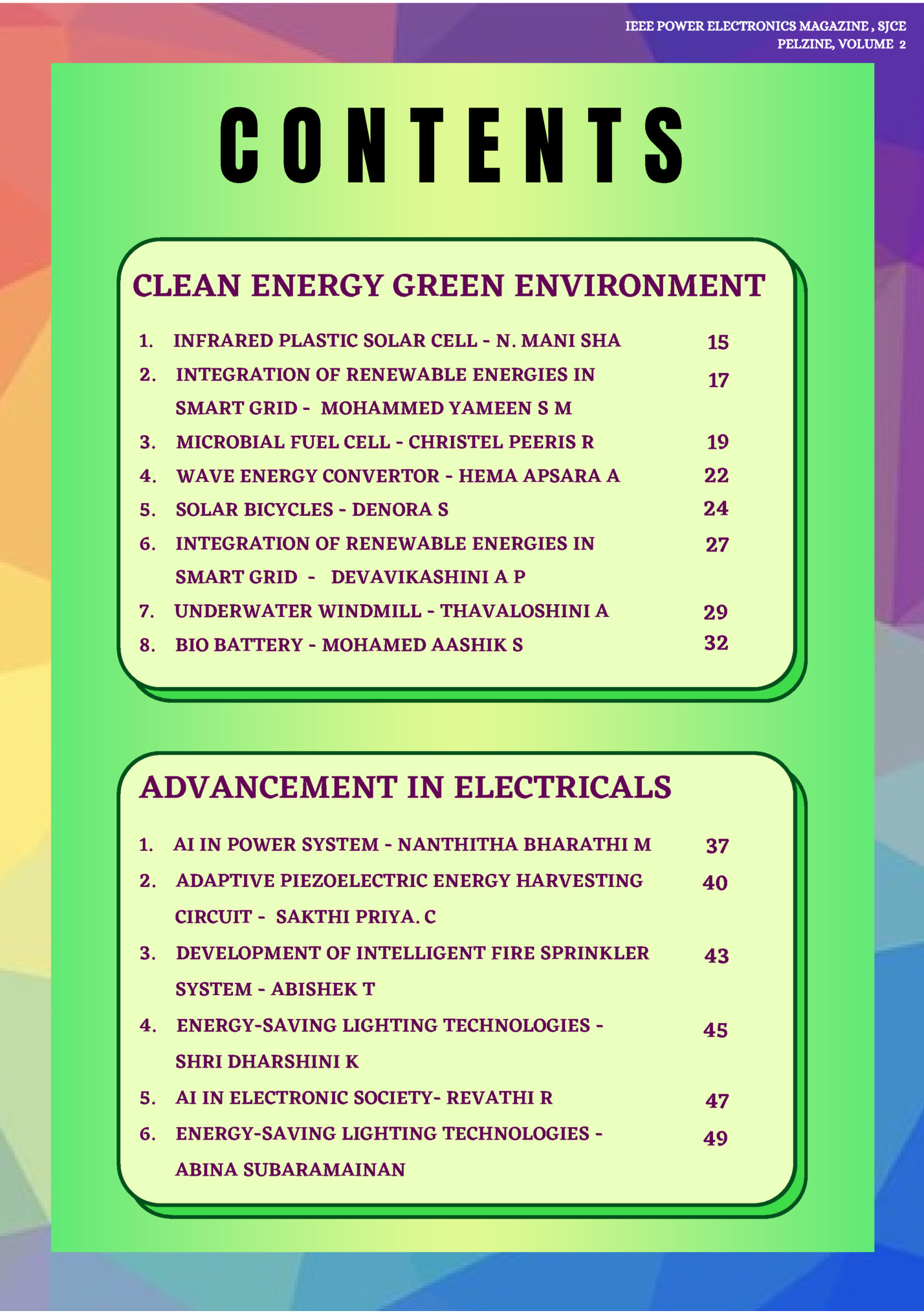 IEEE POWER ELECTRONICS MAGAZINE , SJCE