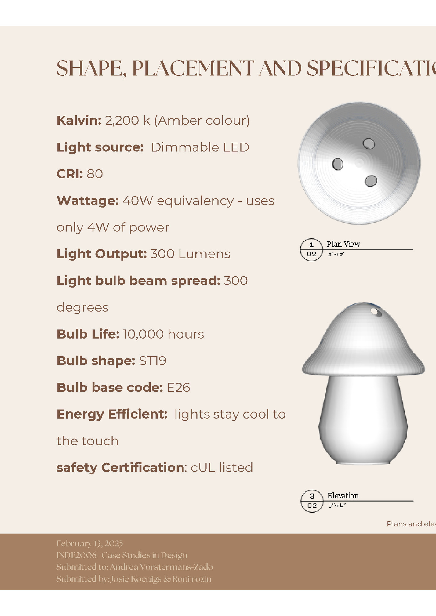 SHAPE, PLACEMENT AND SPECIFICATIONS