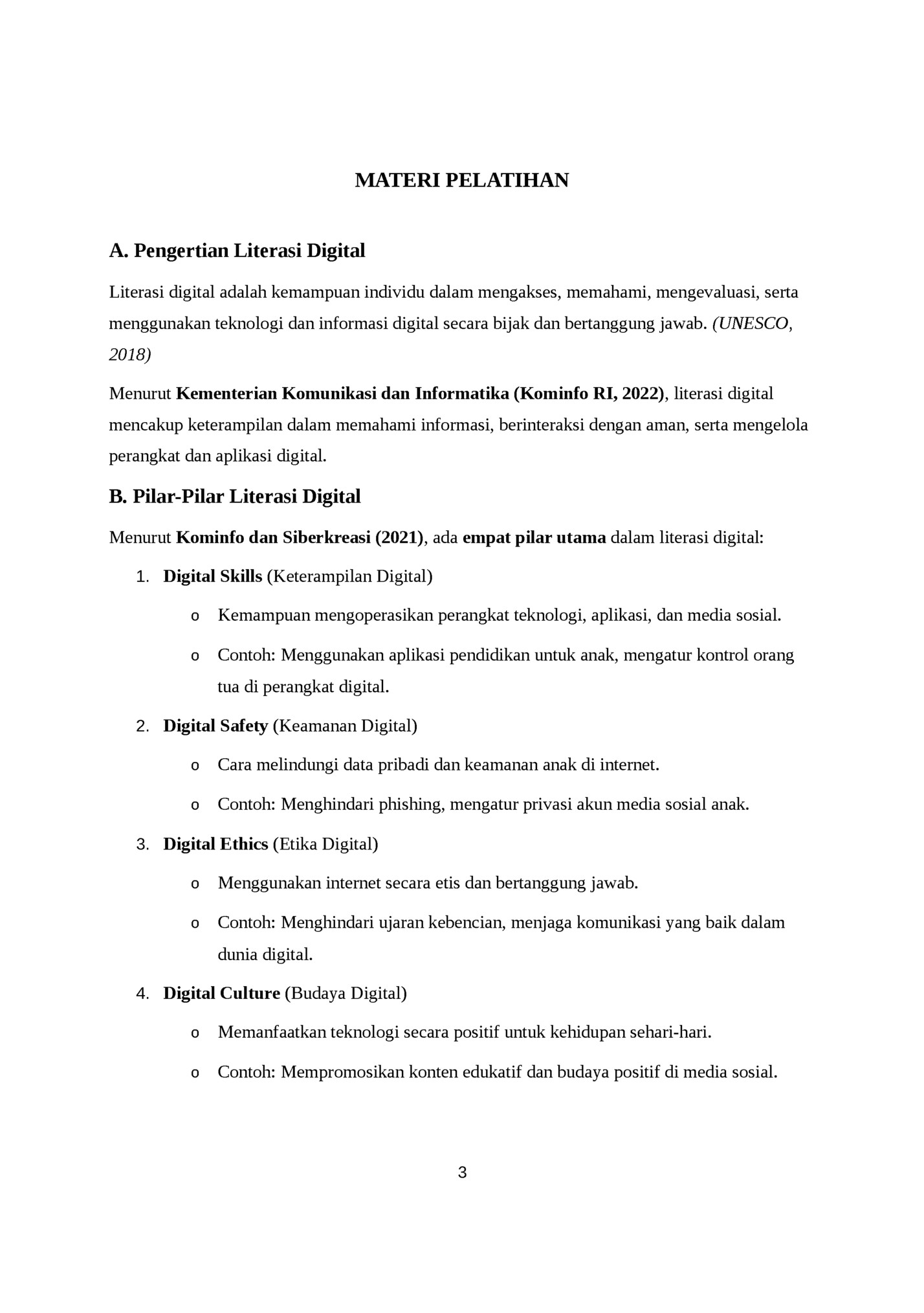 MATERI PELATIHAN