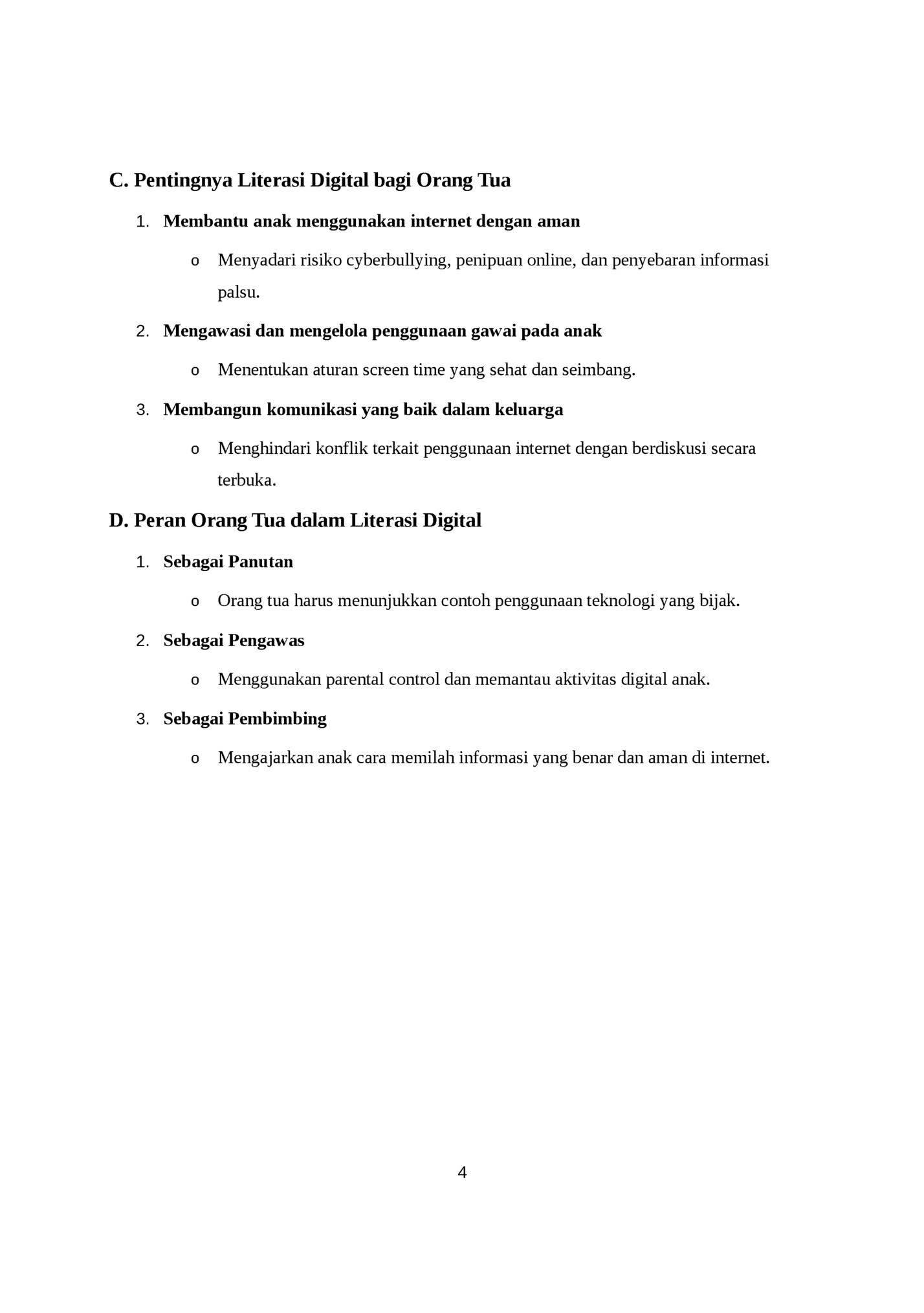 C. Pentingnya Literasi Digital bagi Orang Tua