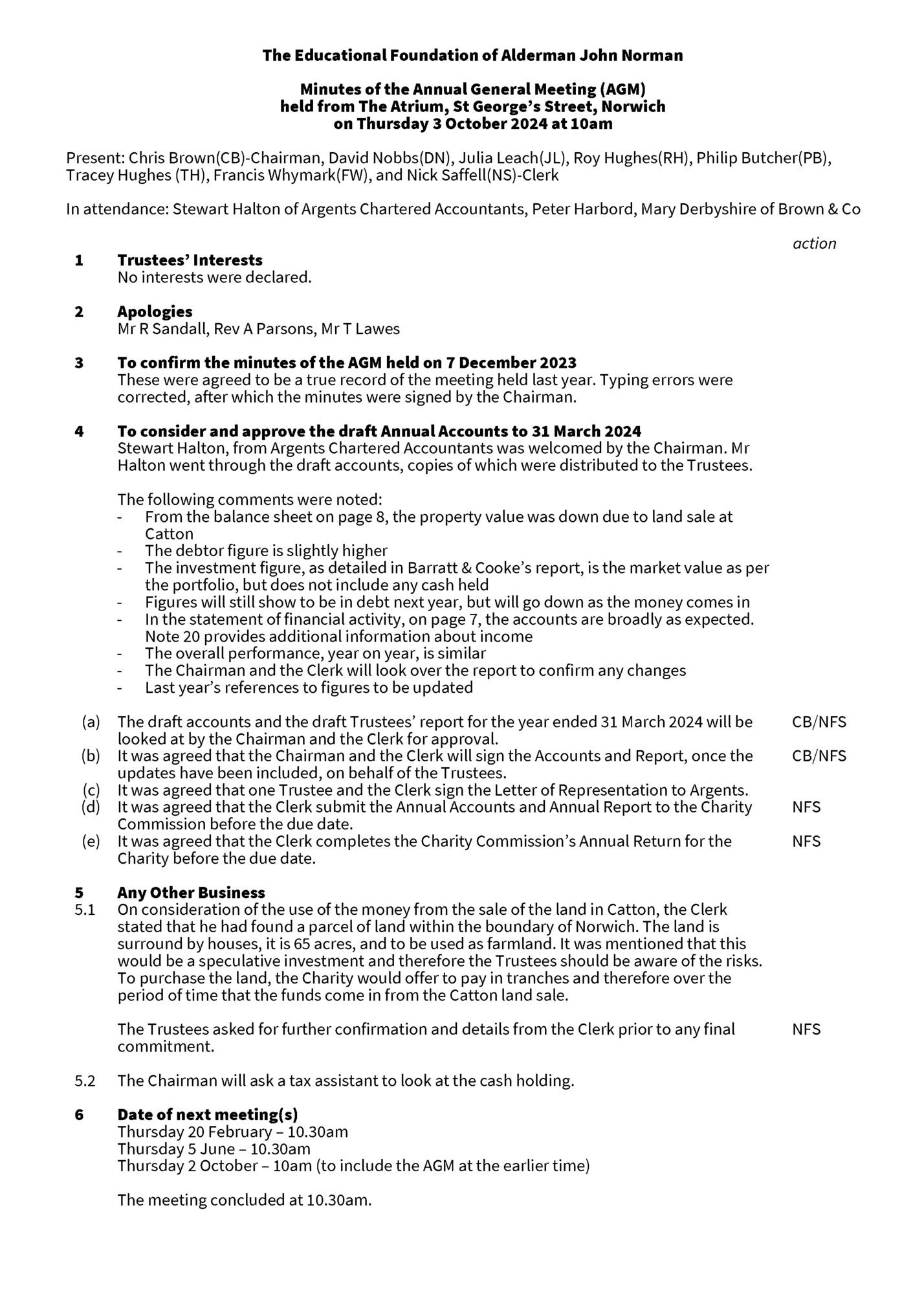 The Educational Foundation of Alderman John Norman