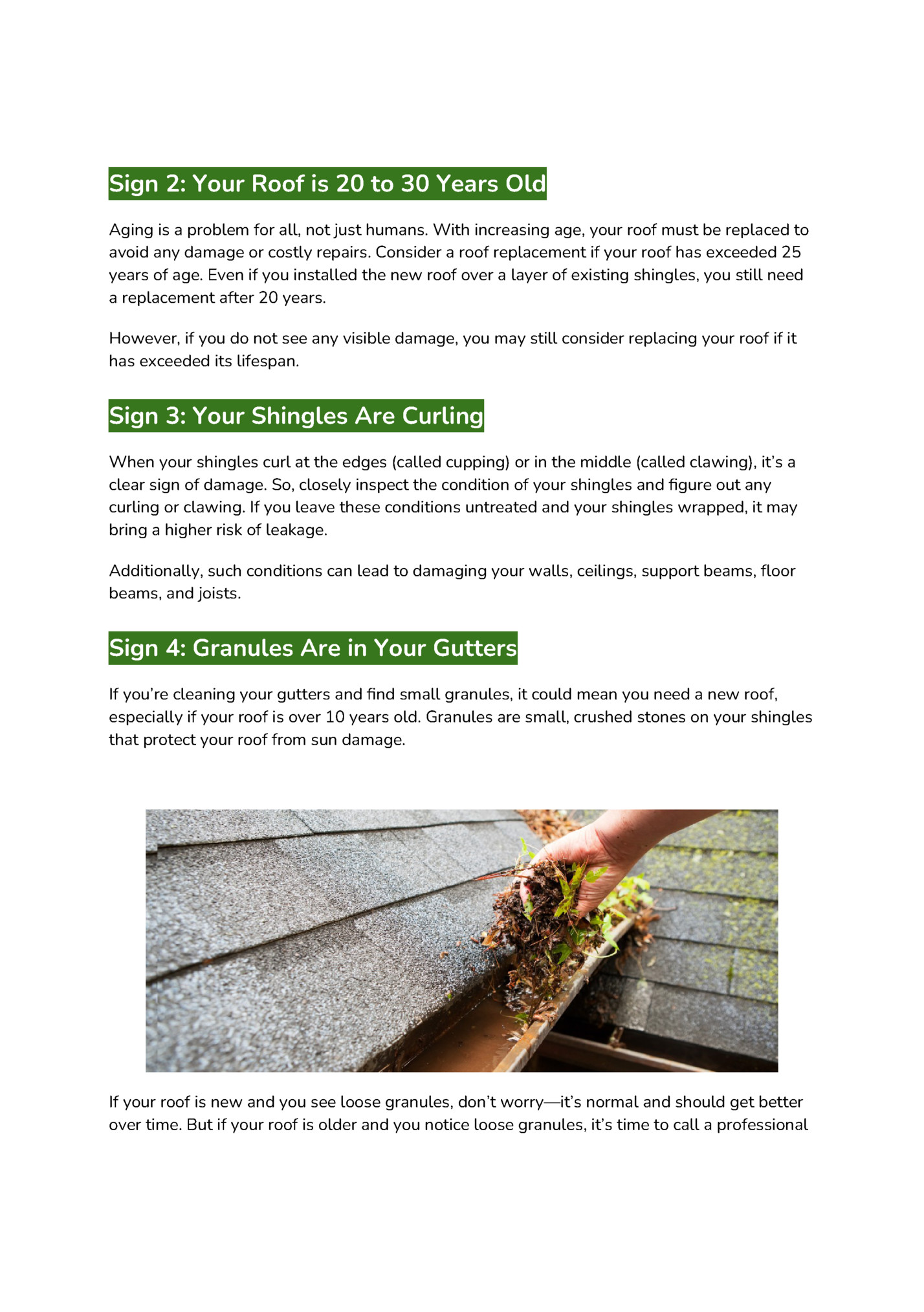 Sign 2: Your Roof is 20 to 30 Years Old