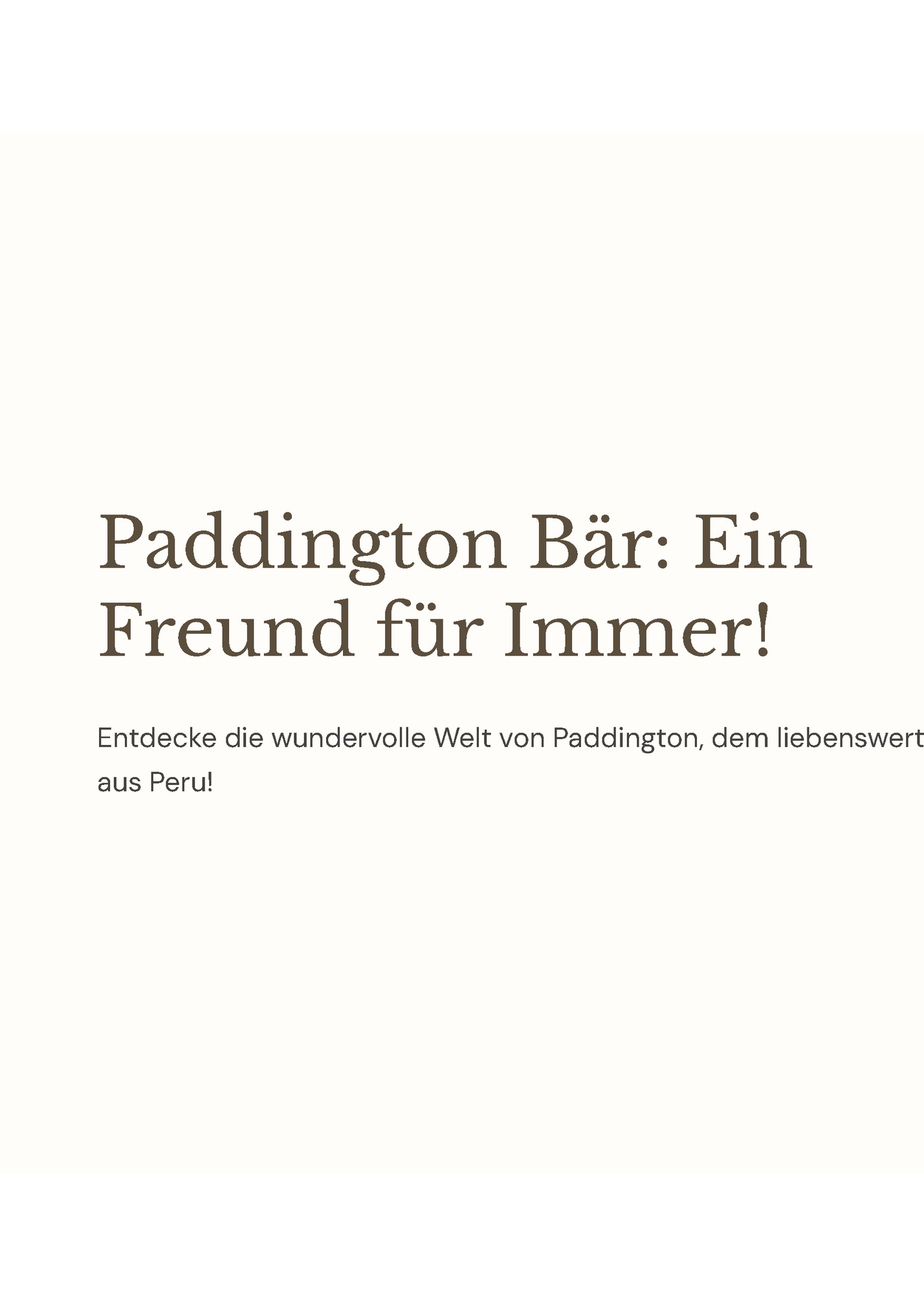 Paddington Bär: Ein