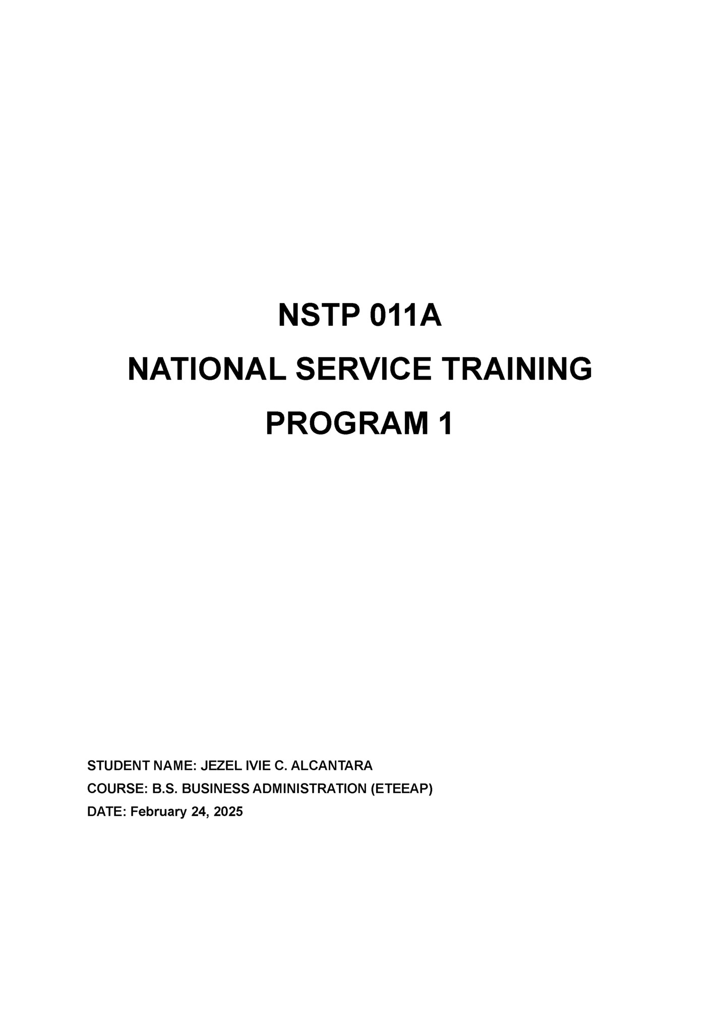 NSTP 011A
