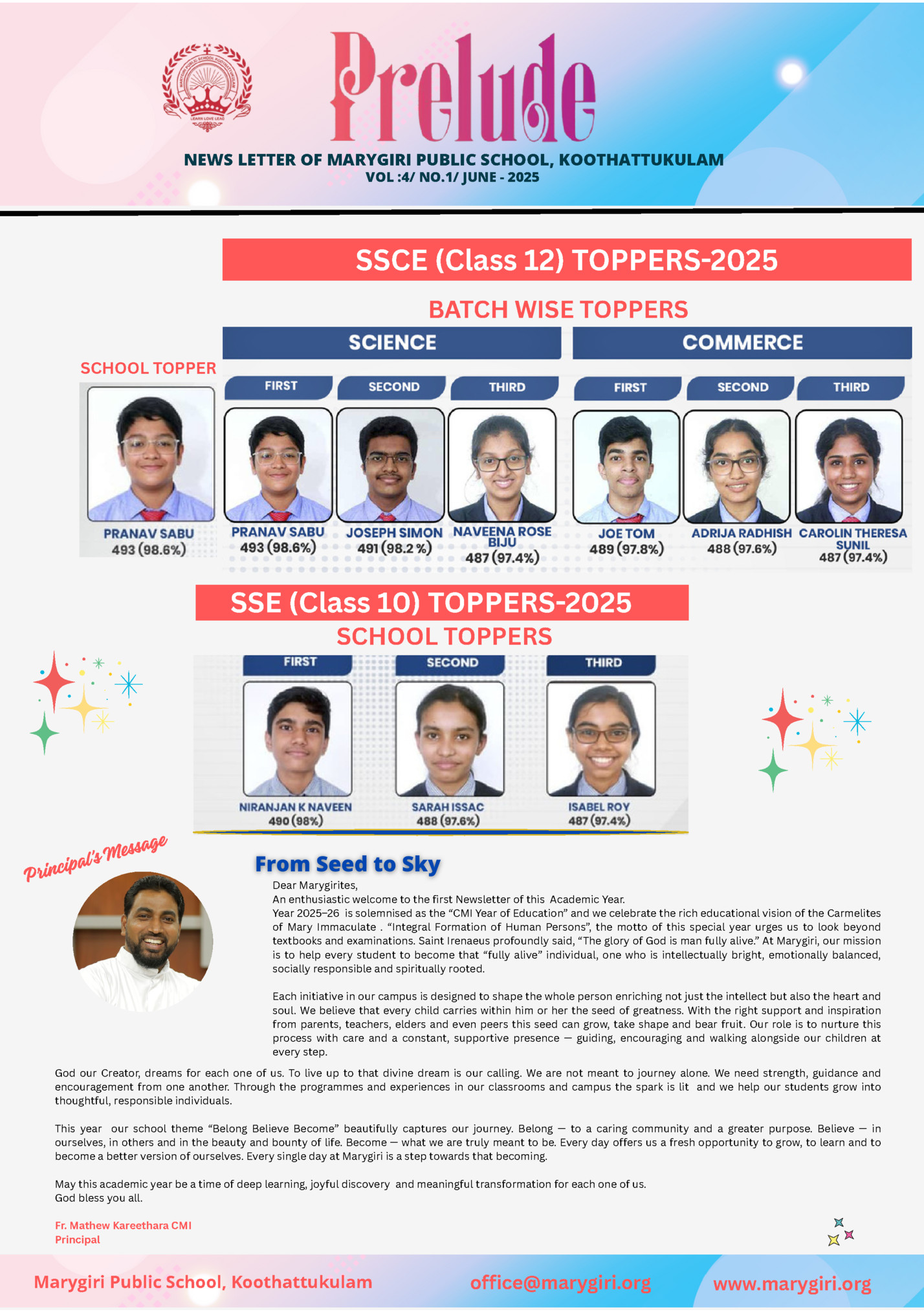 NEWS LETTER OF MARYGIRI PUBLIC SCHOOL, KOOTHATTUKULAM