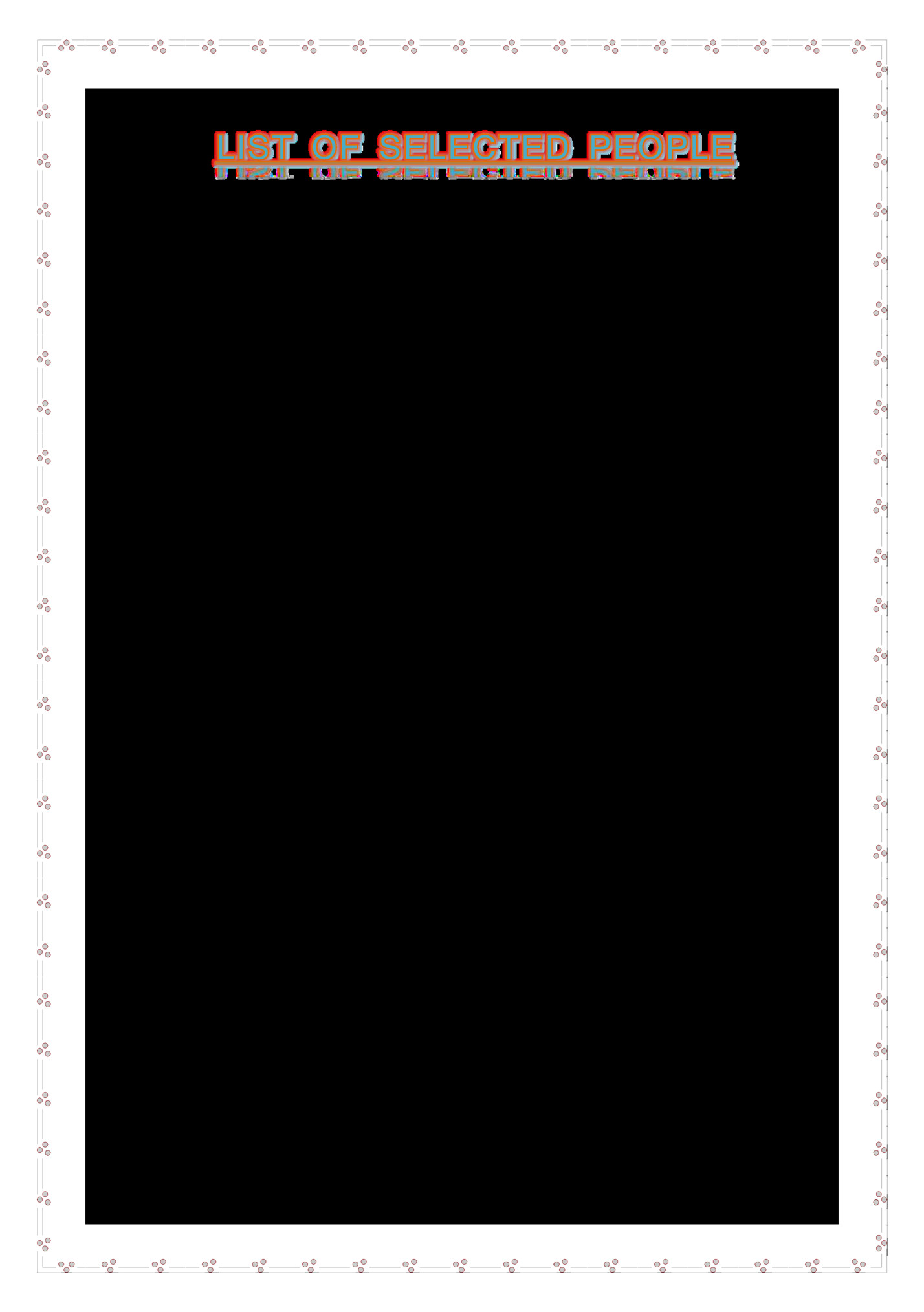 LIST OF SELECTED PEOPLE