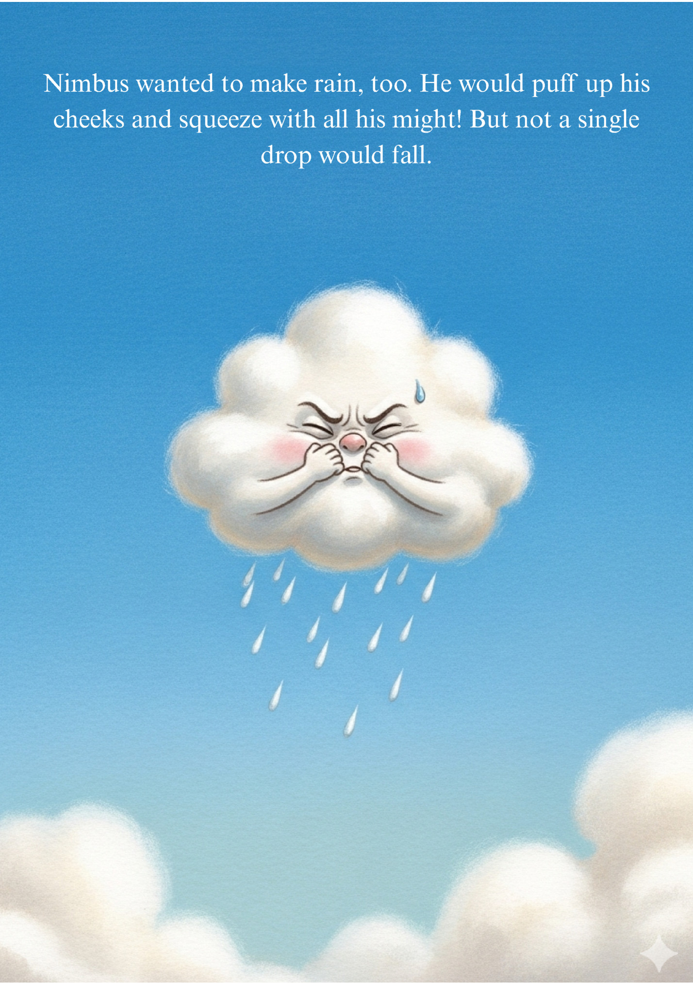 Nimbus wanted to make rain, too. He would puff up his Nimbus wanted to make rain, too. He would puff up his