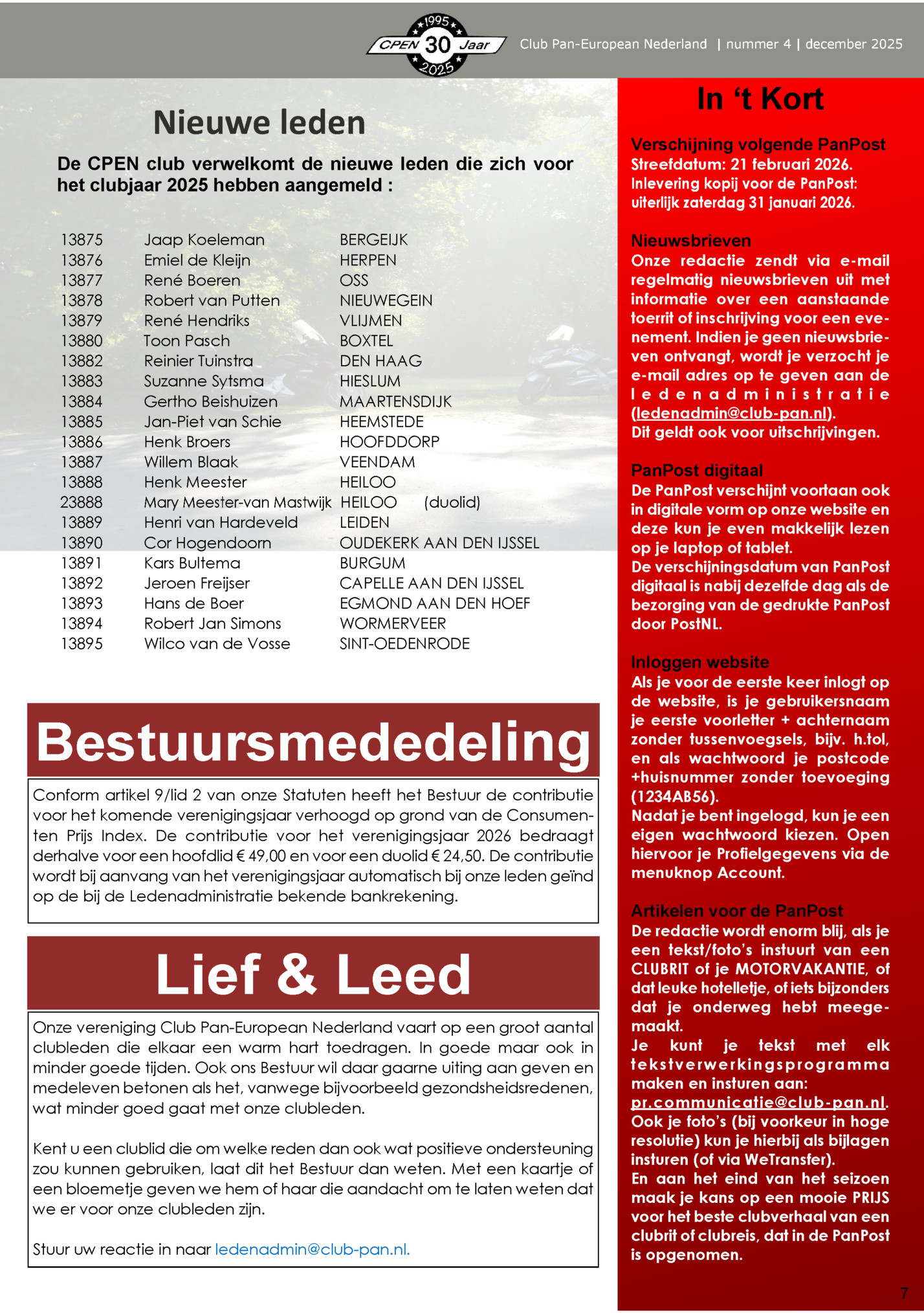 Club Pan-European Nederland | nummer 4 | december 2025