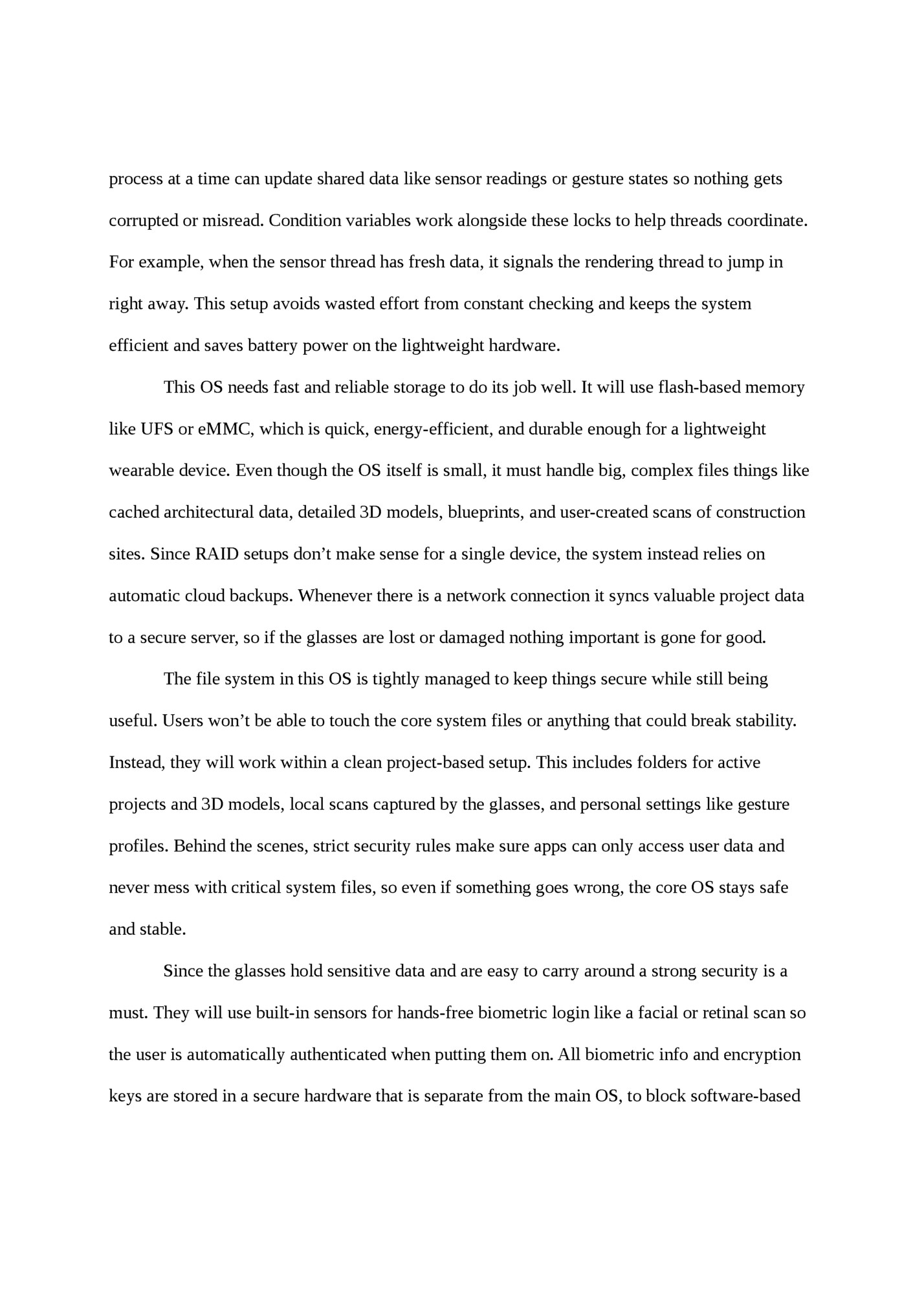process at a time can update shared data like sensor readings or gesture states so nothing gets process at a time can update shared data like sensor readings or gesture states so nothing gets