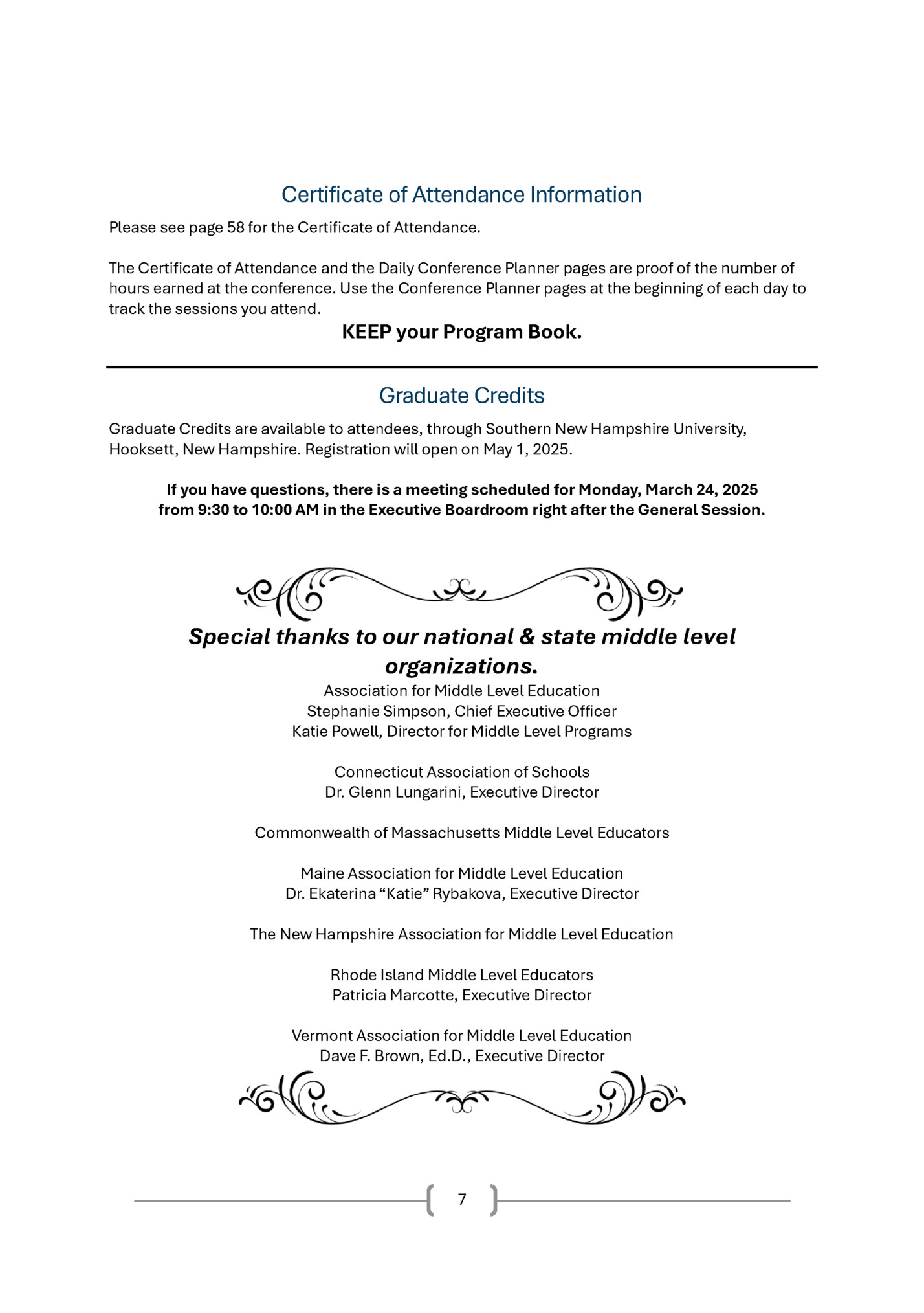 Certificate of Attendance Information