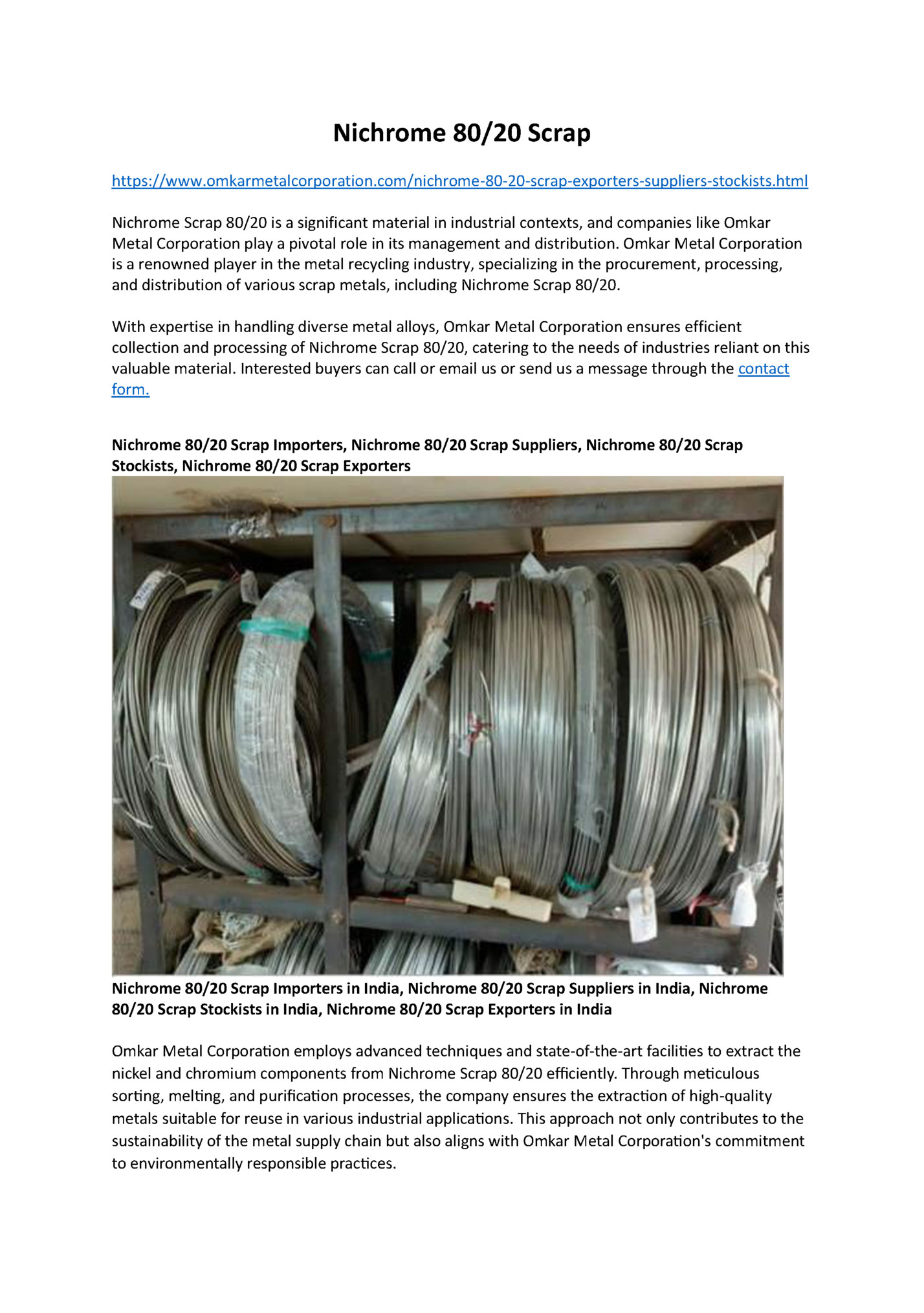 Nichrome 80/20 Scrap Nichrome 80/20 Scrap