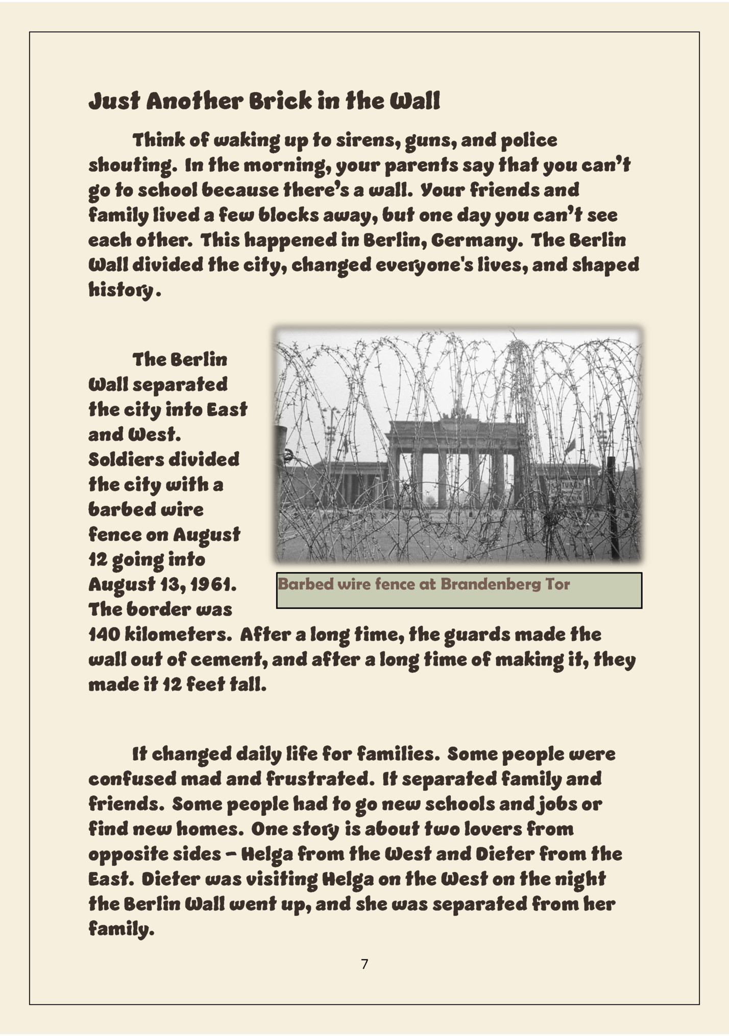 Just Another Brick in the Wall