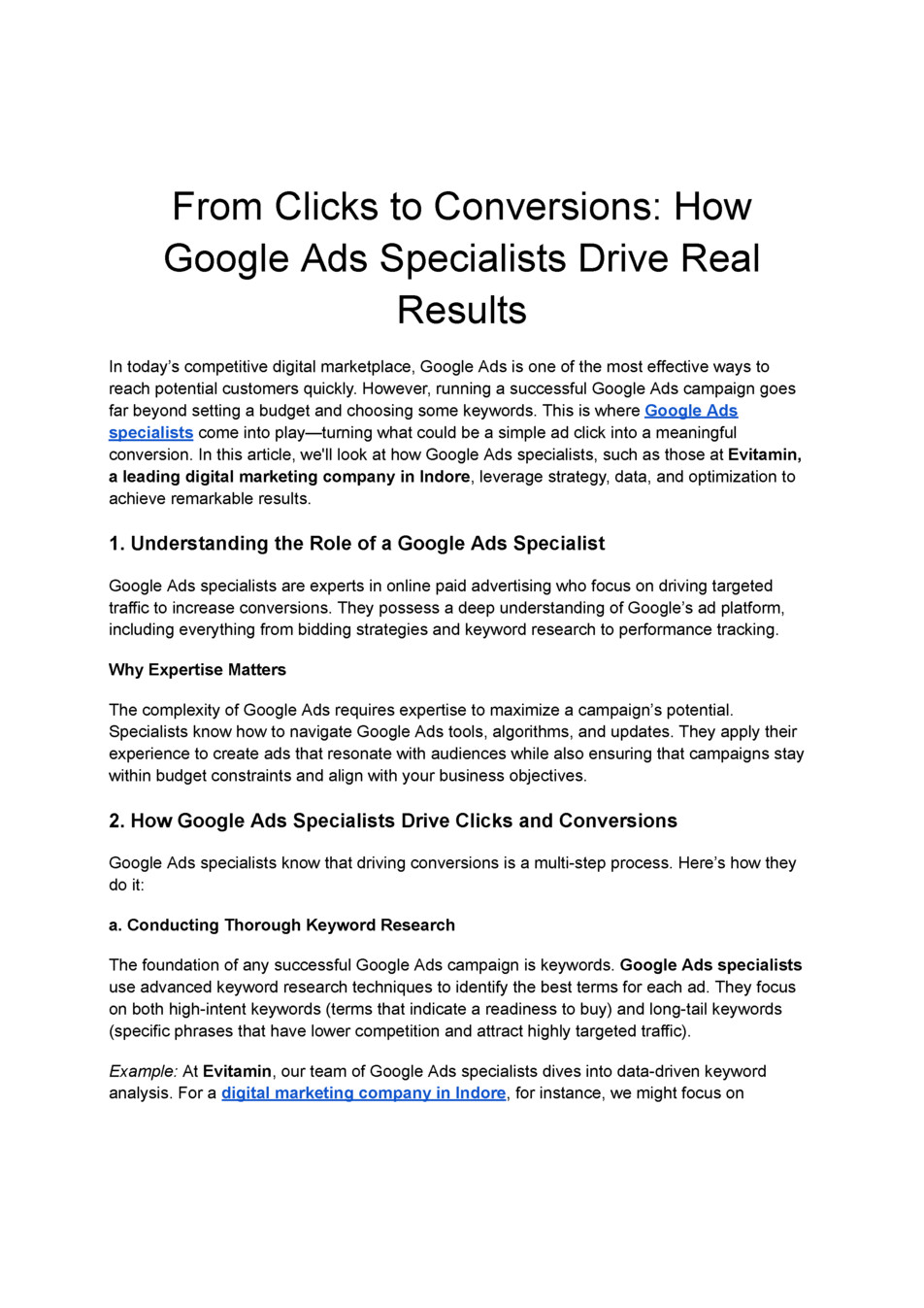 From Clicks to Conversions: How Google Ads Specialists Drive Real Results