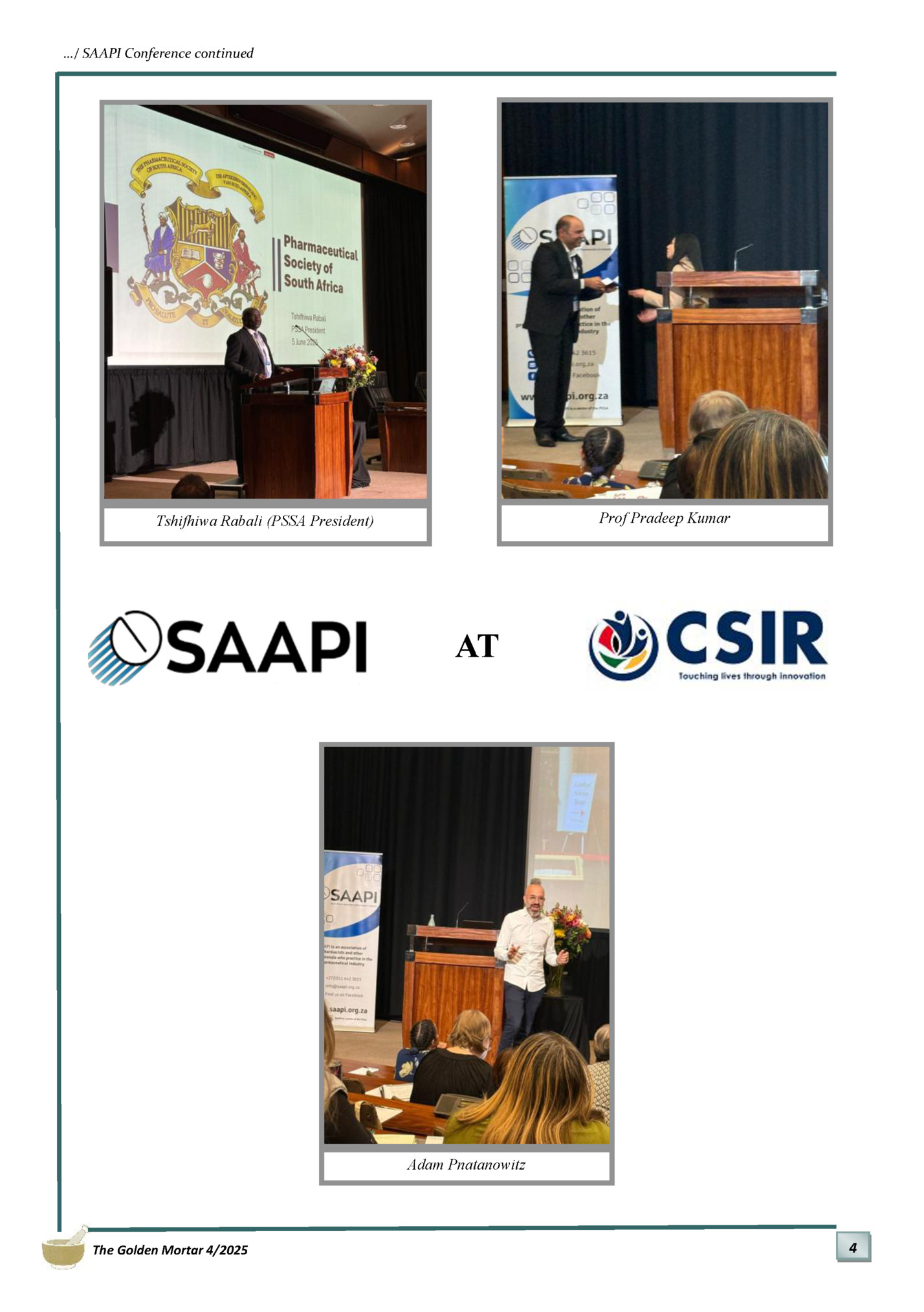 …/ SAAPI Conference continued