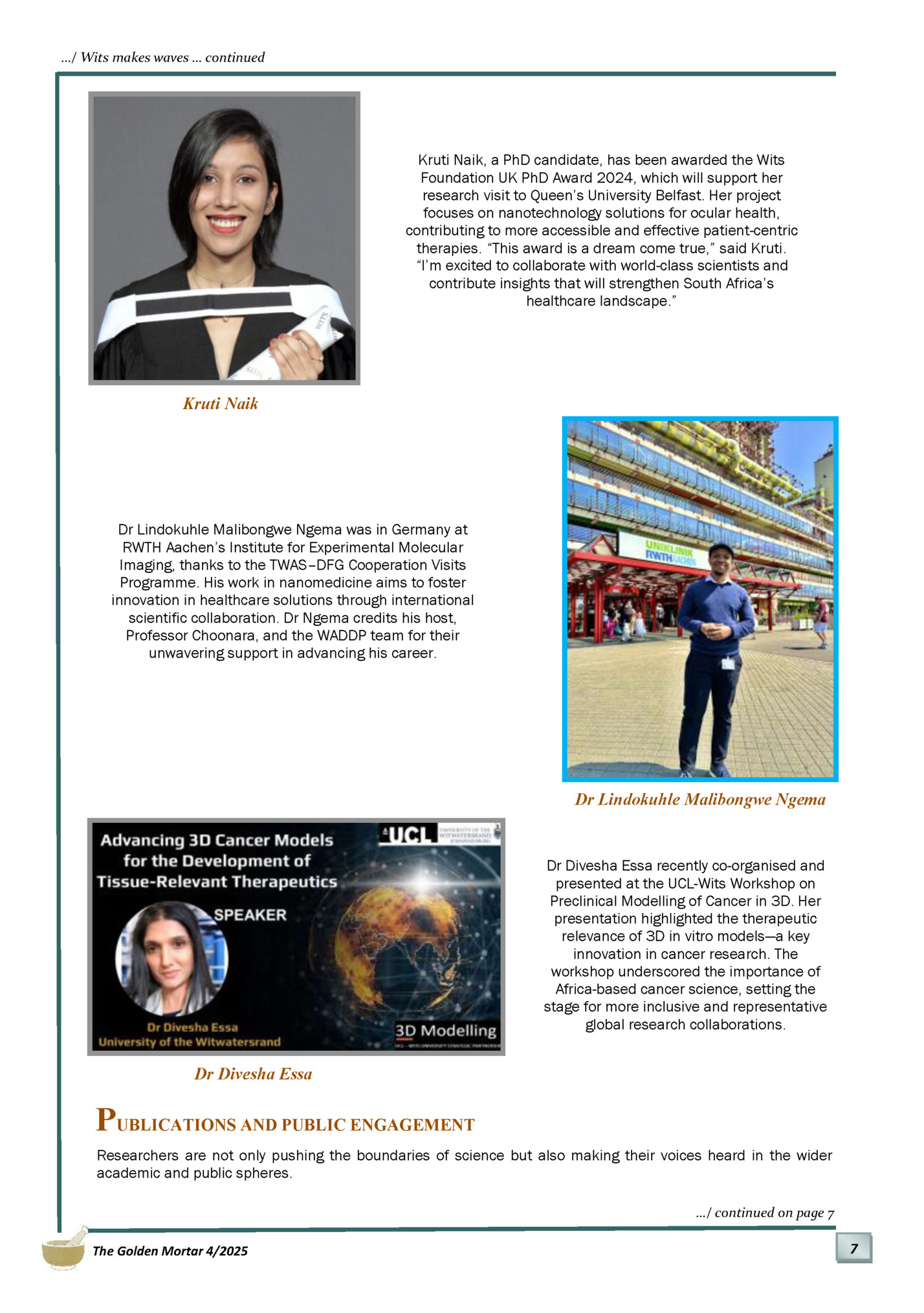 …/ Wits makes waves … continued