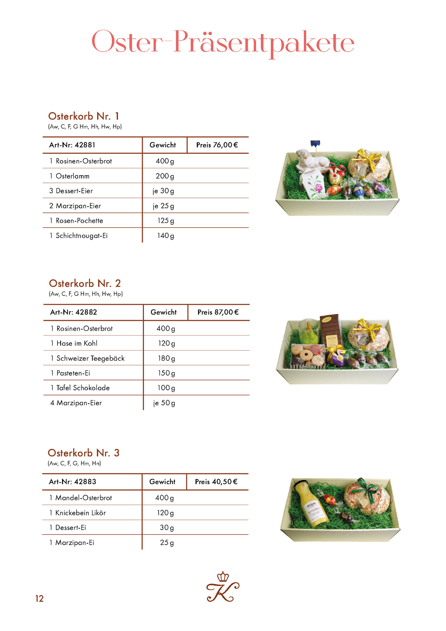 Oster-Präsentpakete