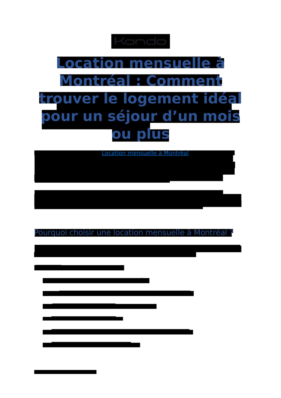 Locations mensuelles à Montréal