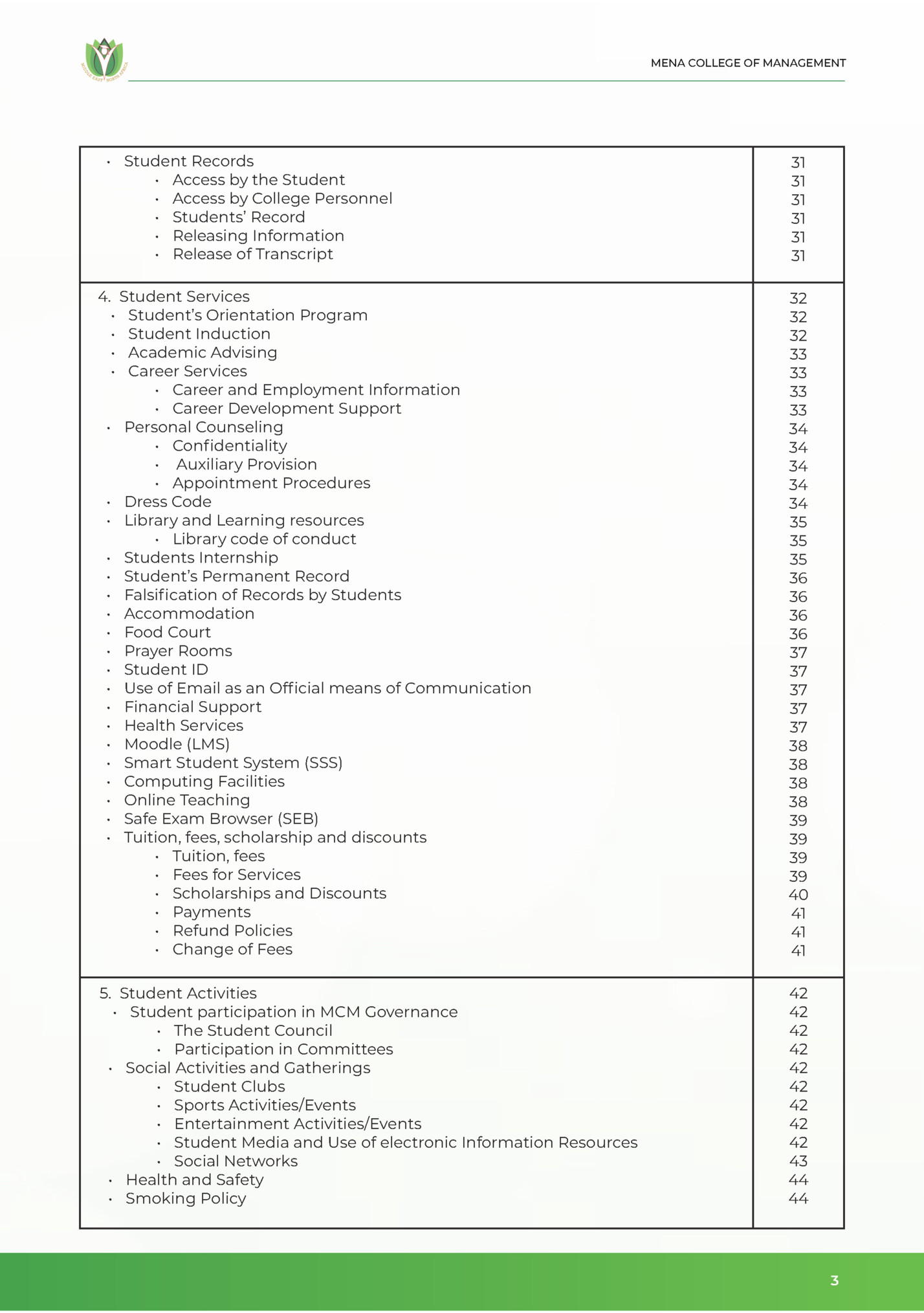 MENA COLLEGE OF MANAGEMENT