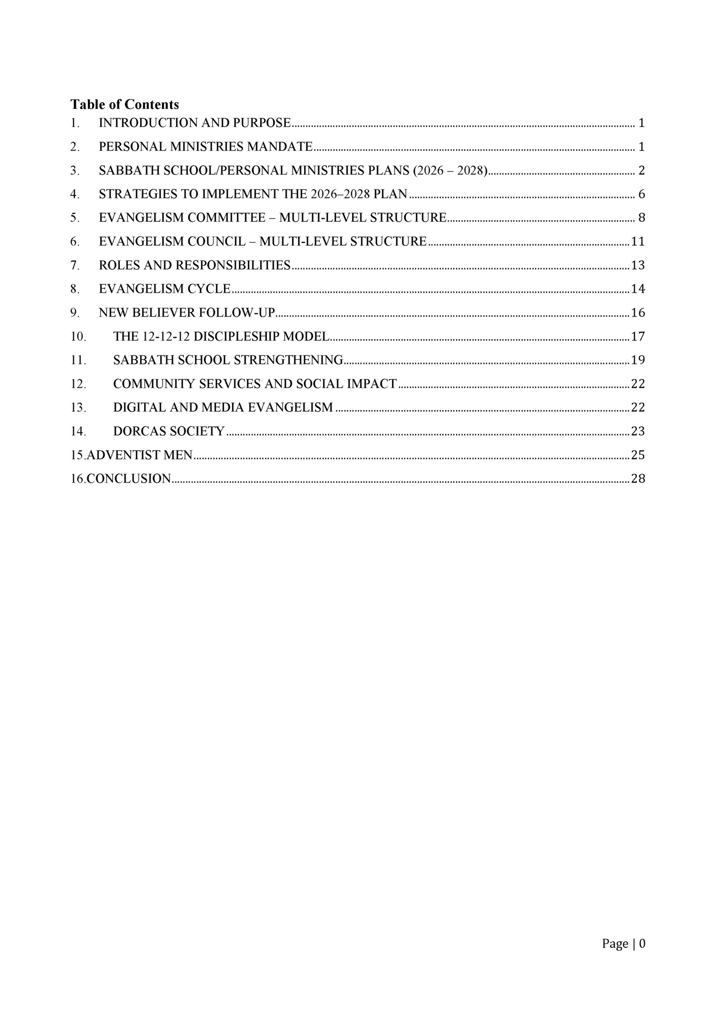 Table of Contents Table of Contents