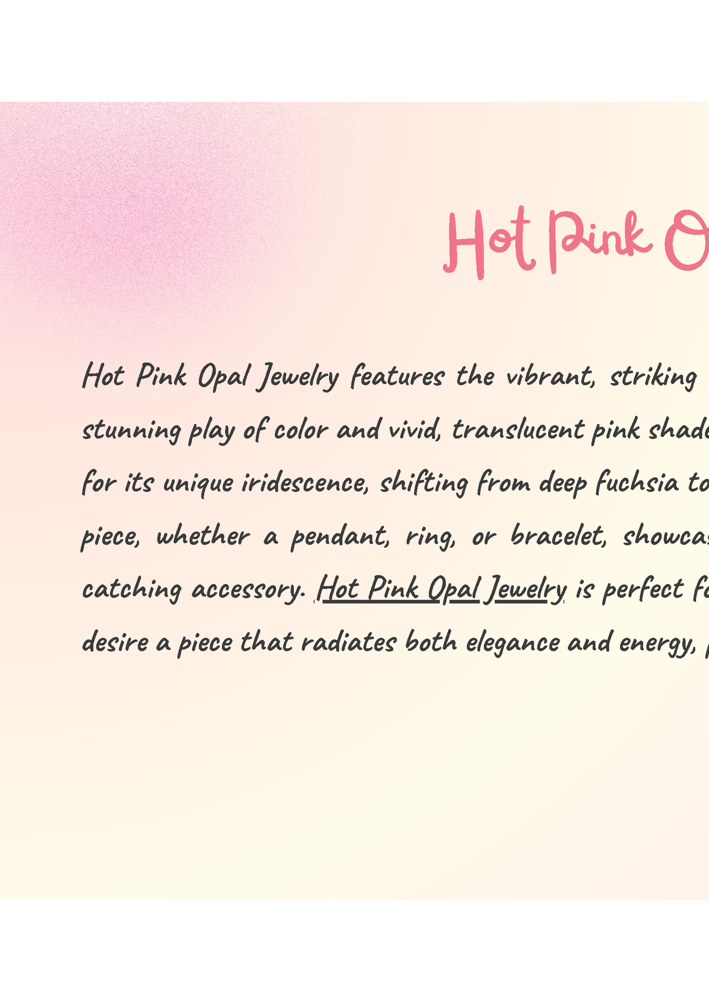 Hot Pink Opal Jewelry