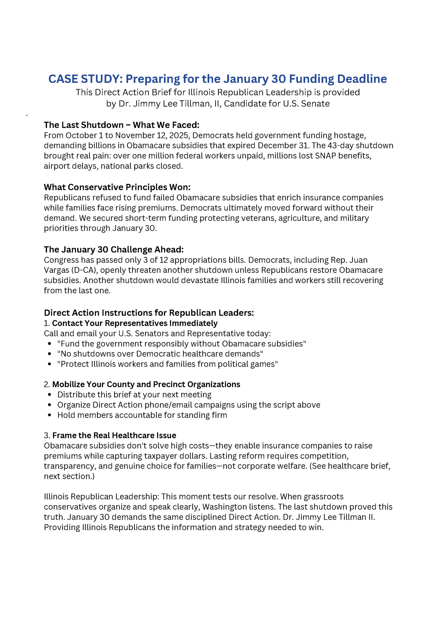 CASE STUDY: Preparing for the January 30 Funding Deadline