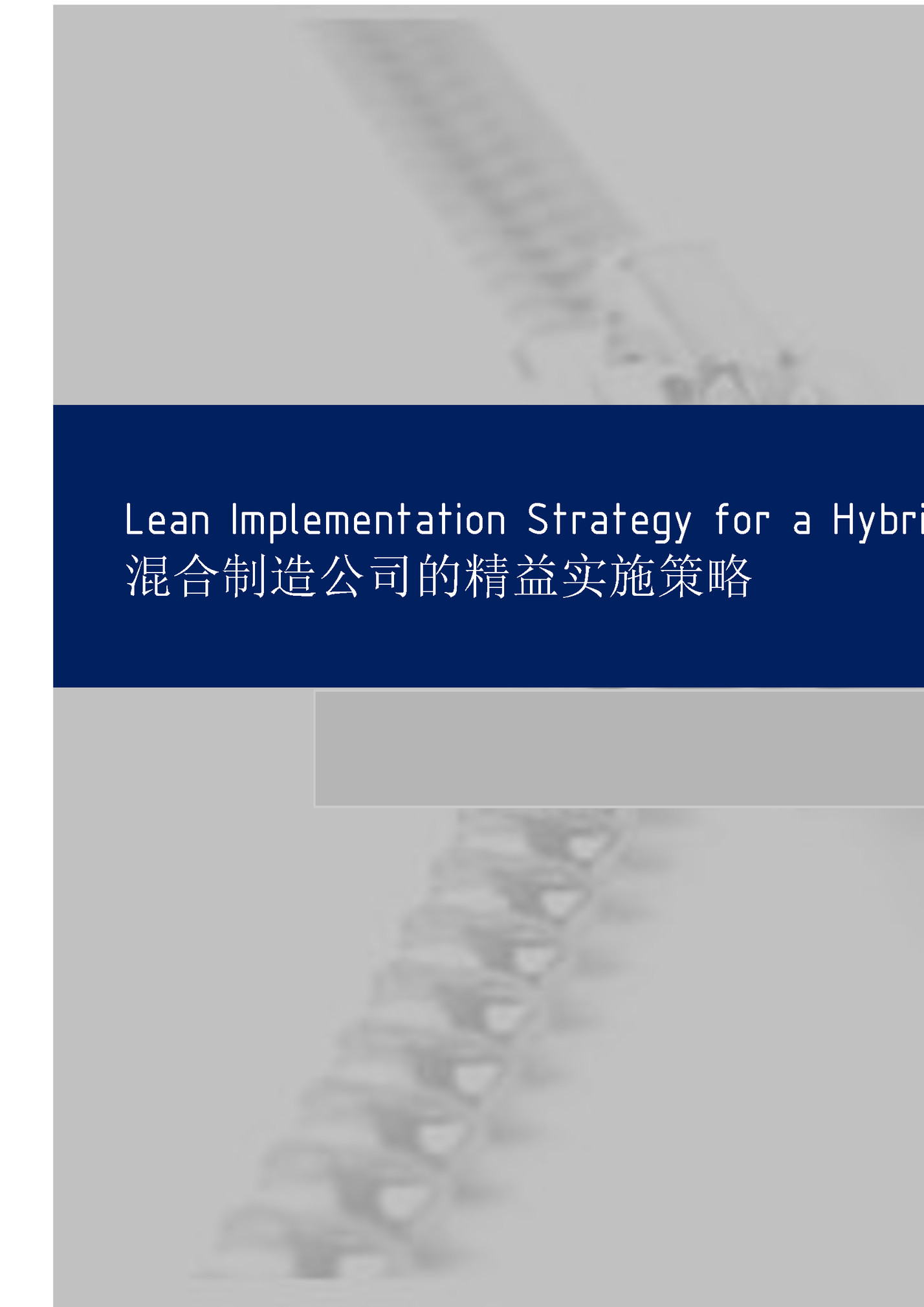 Lean Implementation Strategy for a Hybrid Manufacturing Company