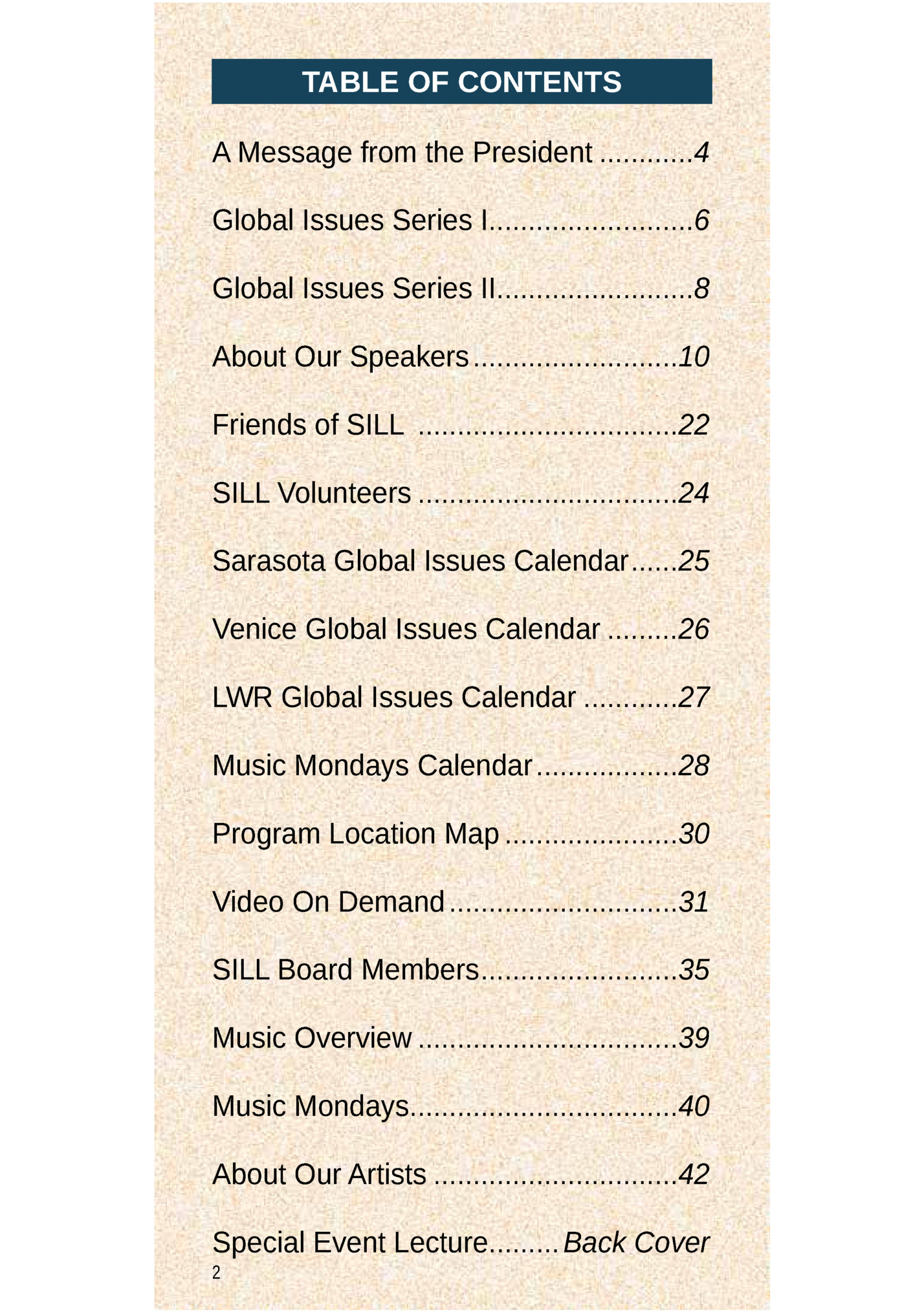 TABLE OF CONTENTS TABLE OF CONTENTS