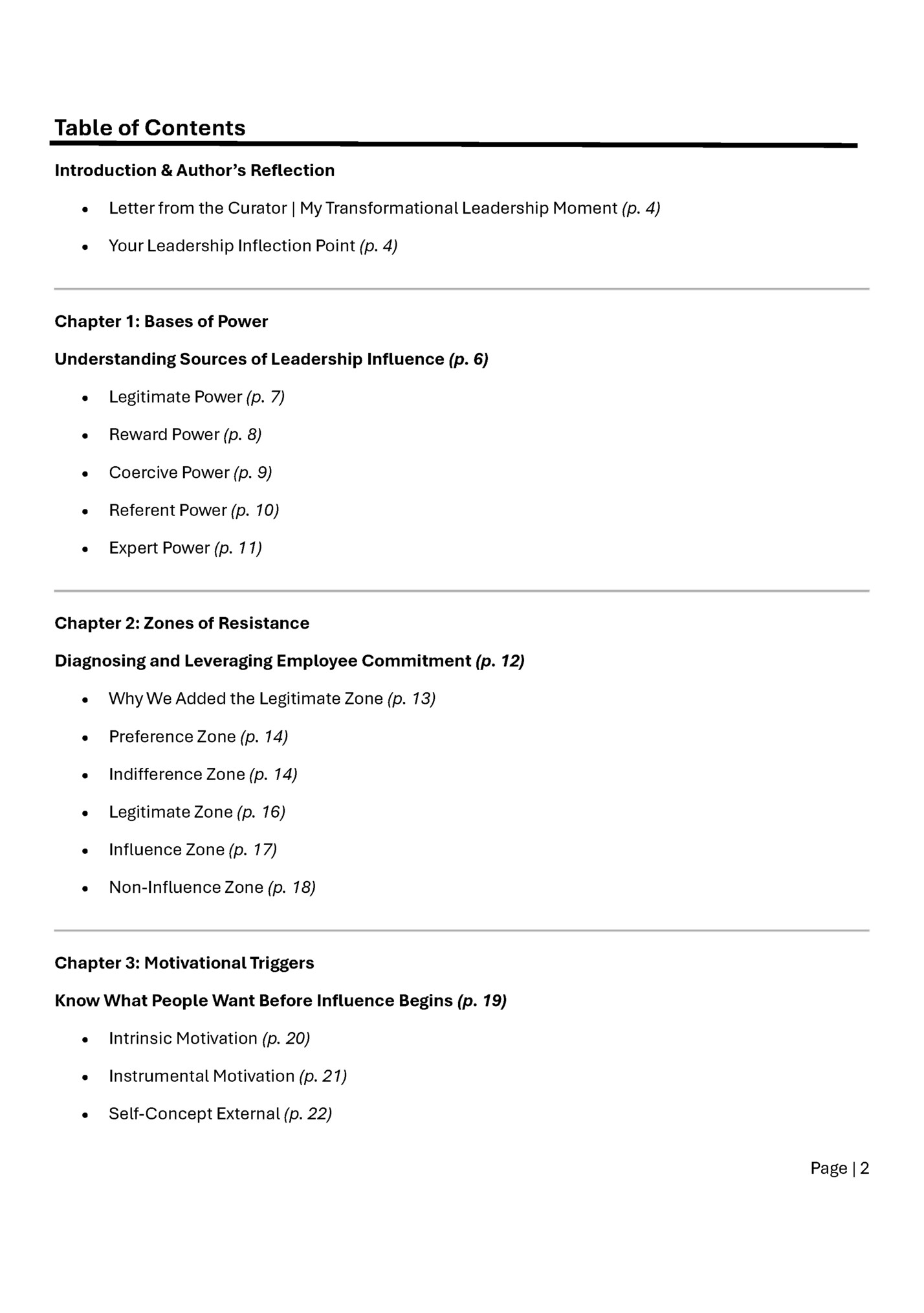 Table of Contents