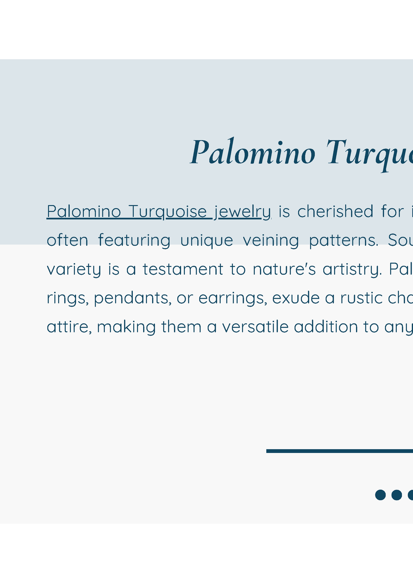 Palomino Turquoise Jewelry